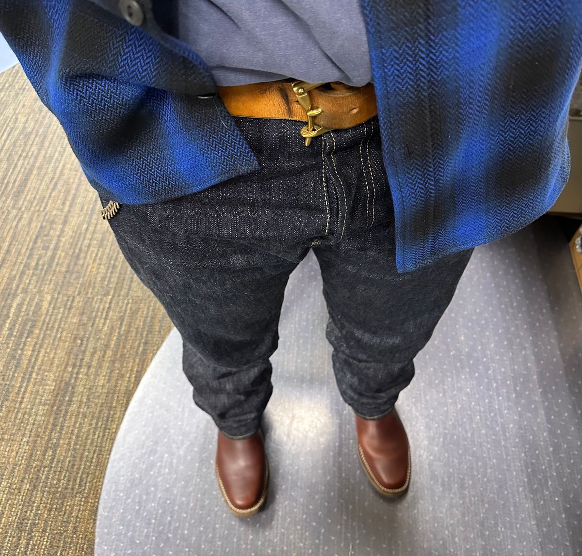 Photo by twg7 on October 20, 2022 of the Wesco Mister Lou in Horween Umber Chromexcel.
