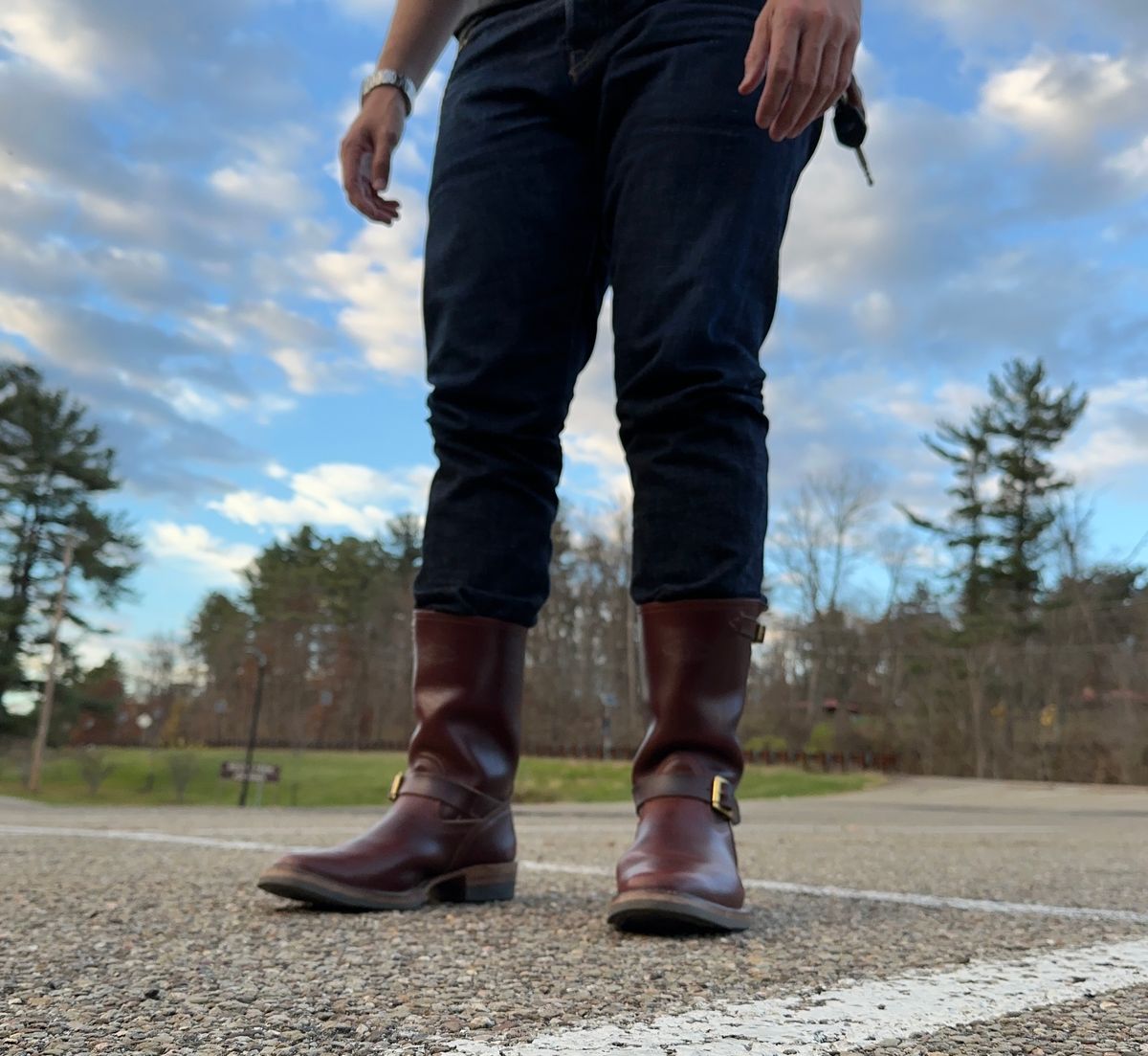 Photo by twg7 on November 6, 2022 of the Wesco Mister Lou in Horween Umber Chromexcel.