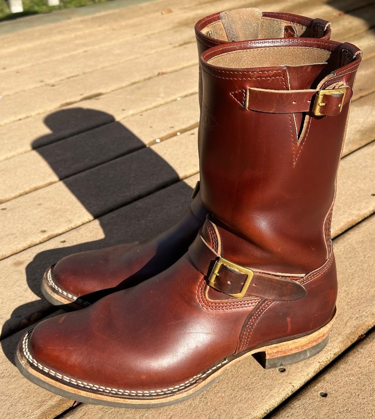 Photo by twg7 on December 3, 2022 of the Wesco Mister Lou in Horween Umber Chromexcel.