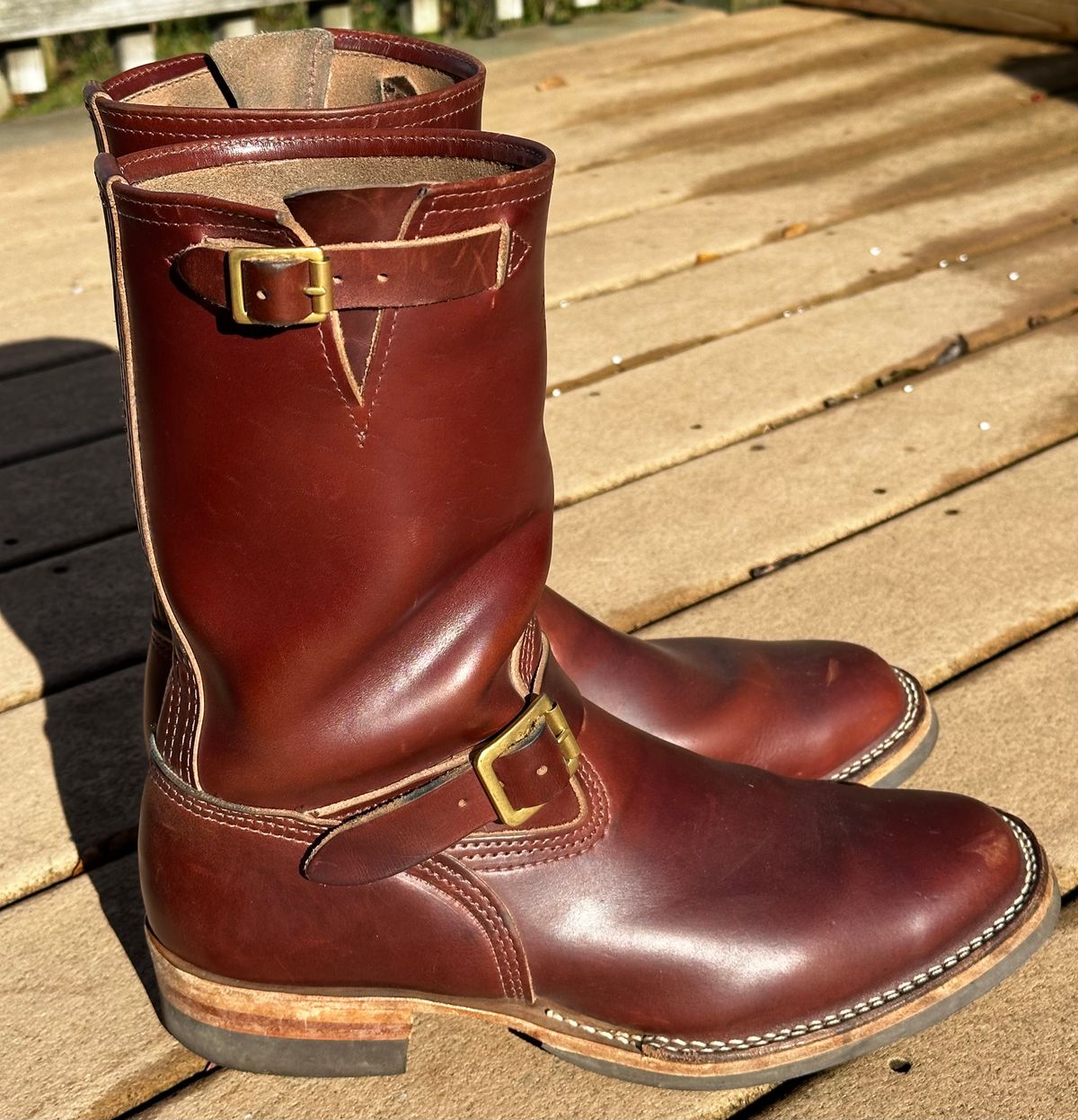 Photo by twg7 on December 3, 2022 of the Wesco Mister Lou in Horween Umber Chromexcel.