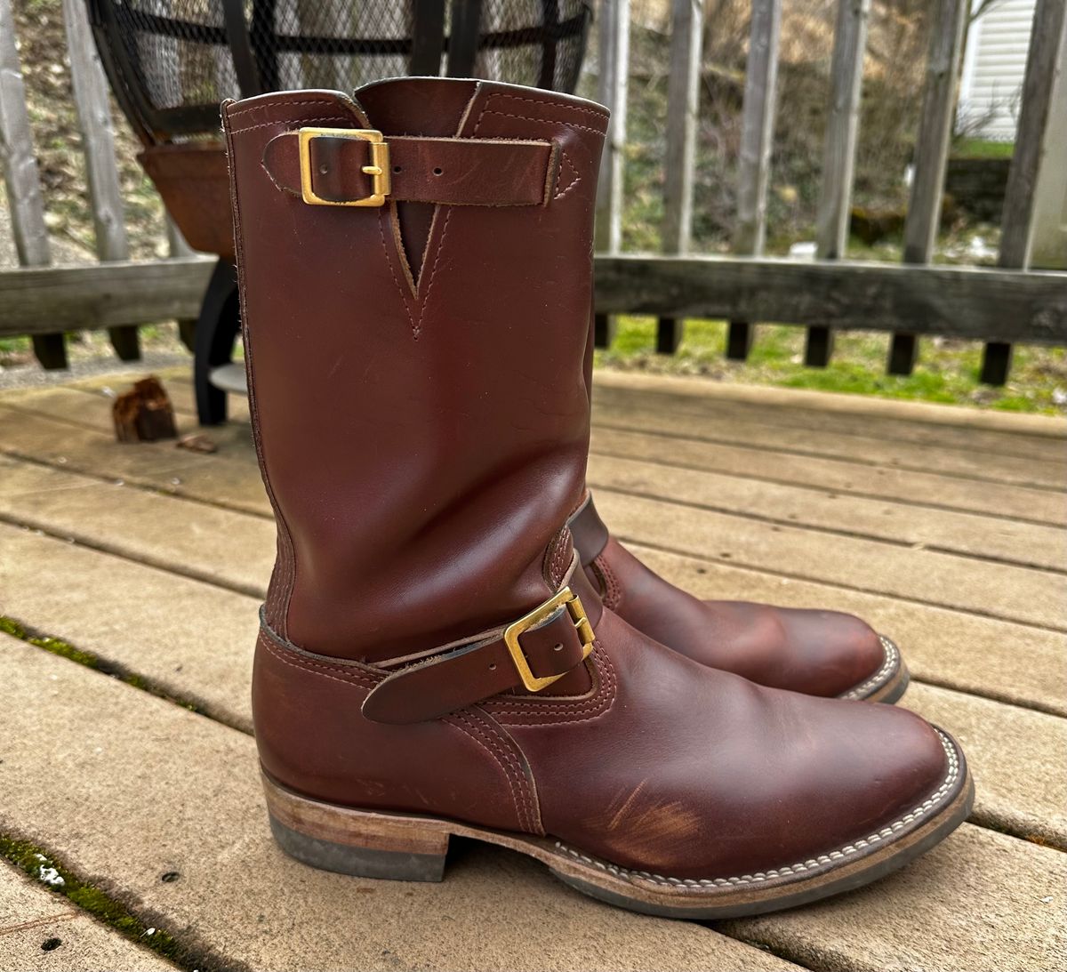 Photo by twg7 on March 2, 2023 of the Wesco Mister Lou in Horween Umber Chromexcel.