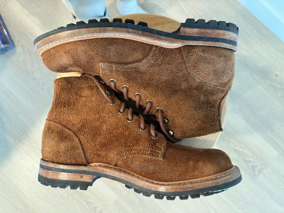 Photo by adosreis on December 2, 2022 of the Truman Service Boot in Cattail Grizzly Roughout.