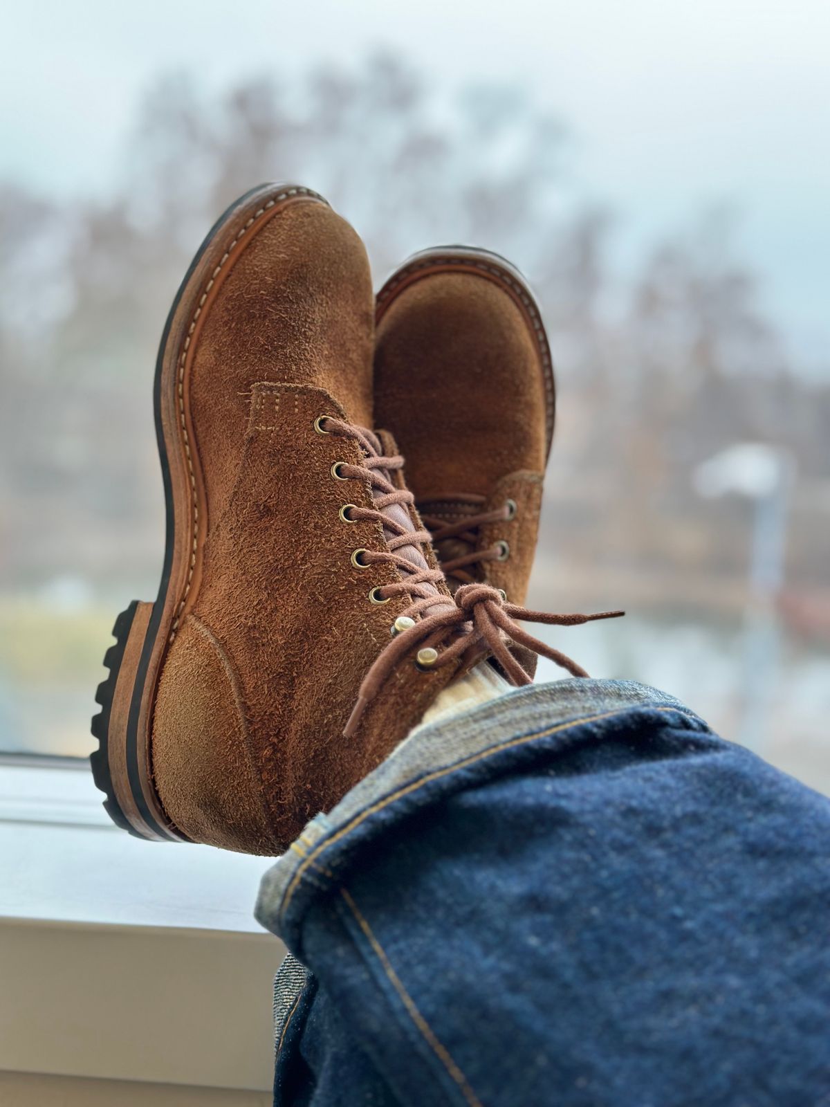 Photo by adosreis on April 5, 2023 of the Truman Service Boot in Cattail Grizzly Roughout.