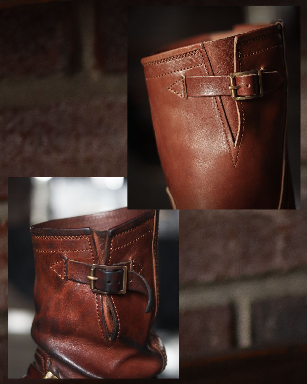Photo by januardwijuang on May 20, 2025 of the Briselblack The Keeper 'Type 2' Engineer Boot in Toscanello Waxed Horsebutt Maryam Tannery.