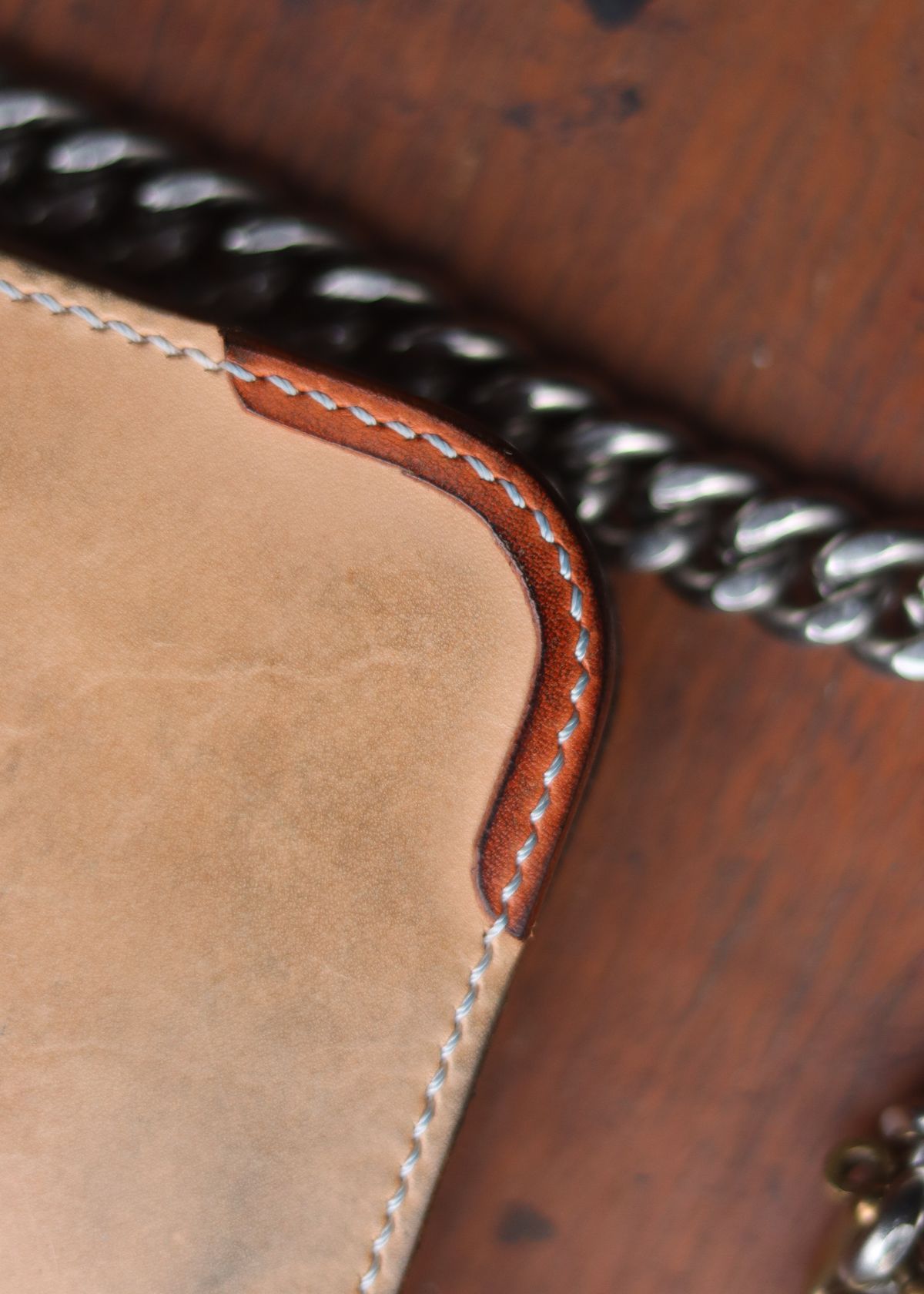 Photo by januardwijuang on November 30, 2025 of the Siege Leather Middle Concho Wallet in Indonesian Natural Veg Tan.