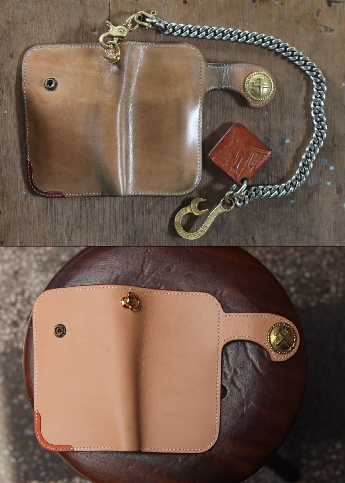 Photo by januardwijuang on January 2, 2026 of the Siege Leather Middle Concho Wallet in Indonesian Natural Veg Tan.