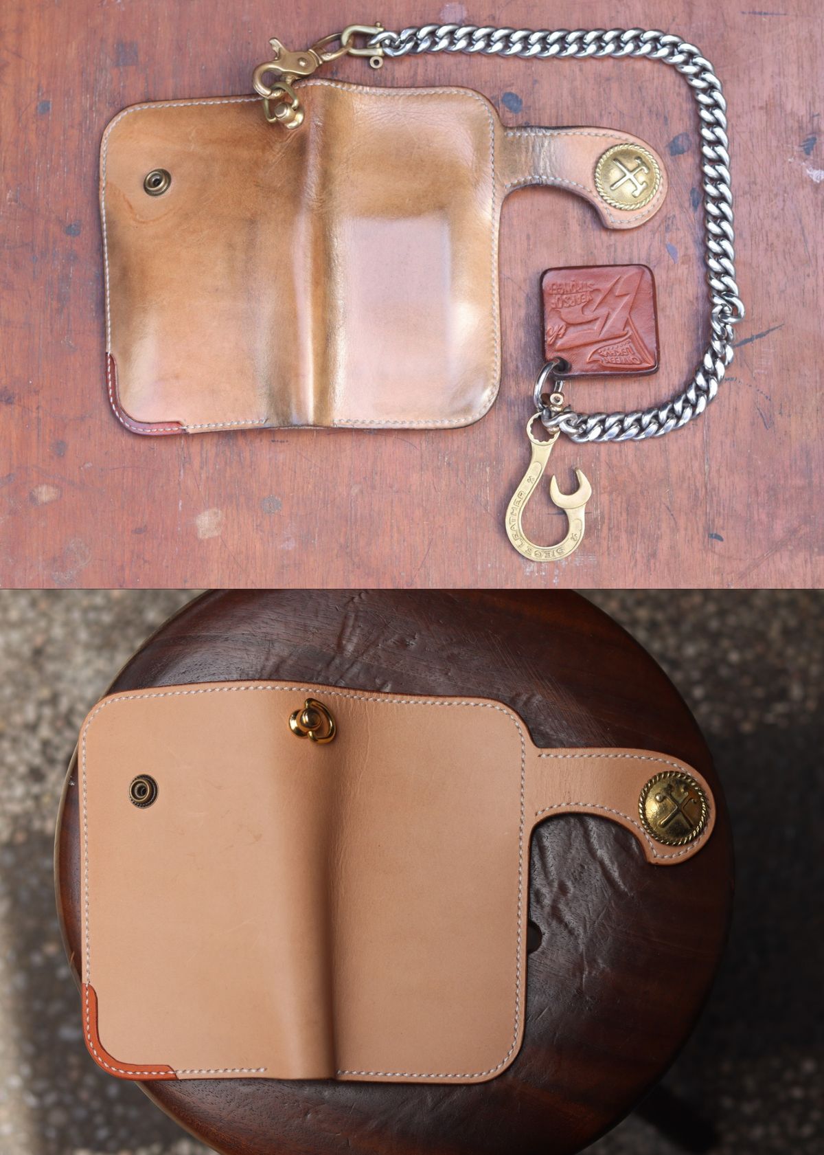 Photo by januardwijuang on February 3, 2026 of the Siege Leather Middle Concho Wallet in Indonesian Natural Veg Tan.