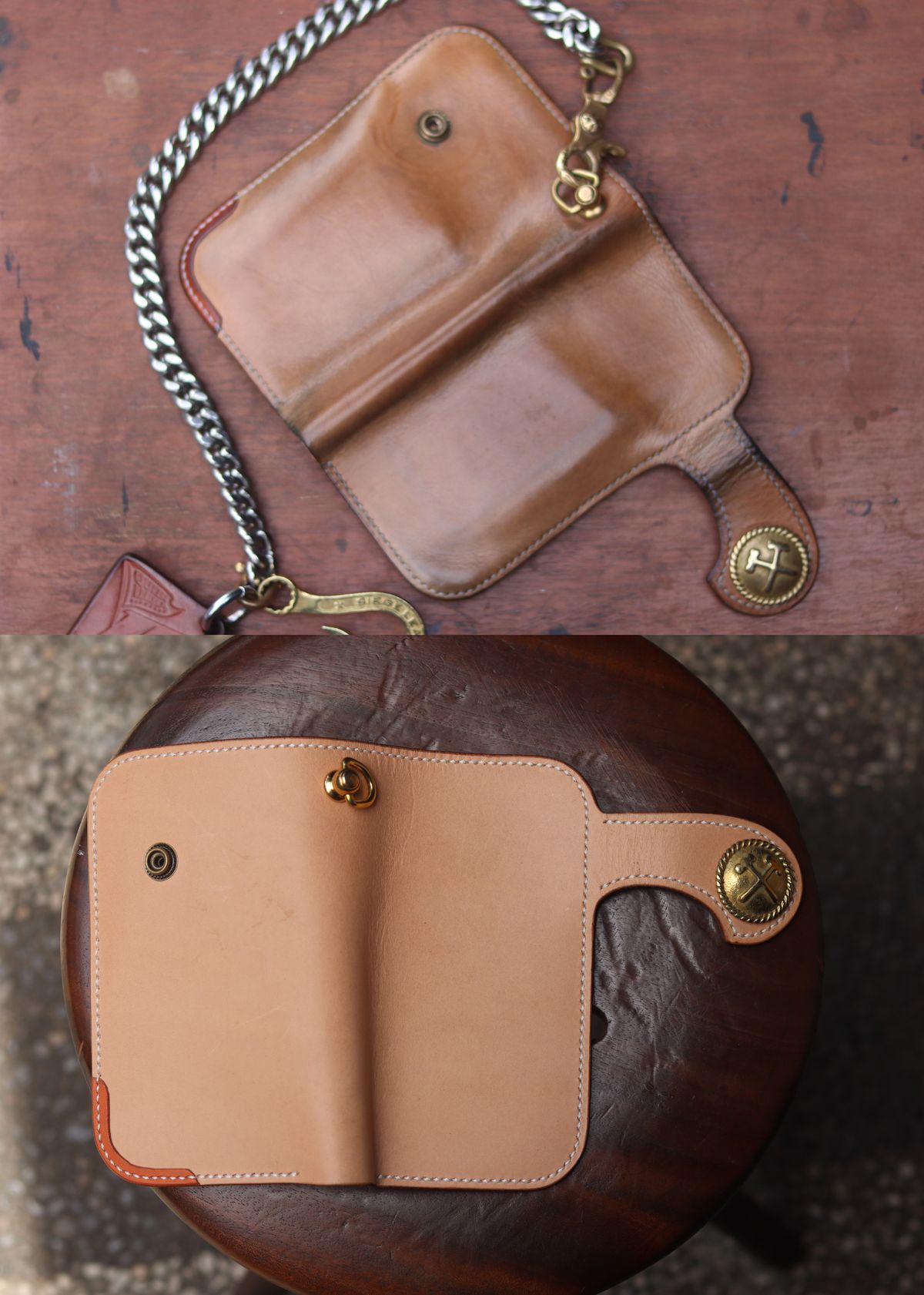 Photo by januardwijuang on March 2, 2026 of the Siege Leather Middle Concho Wallet in Indonesian Natural Veg Tan.