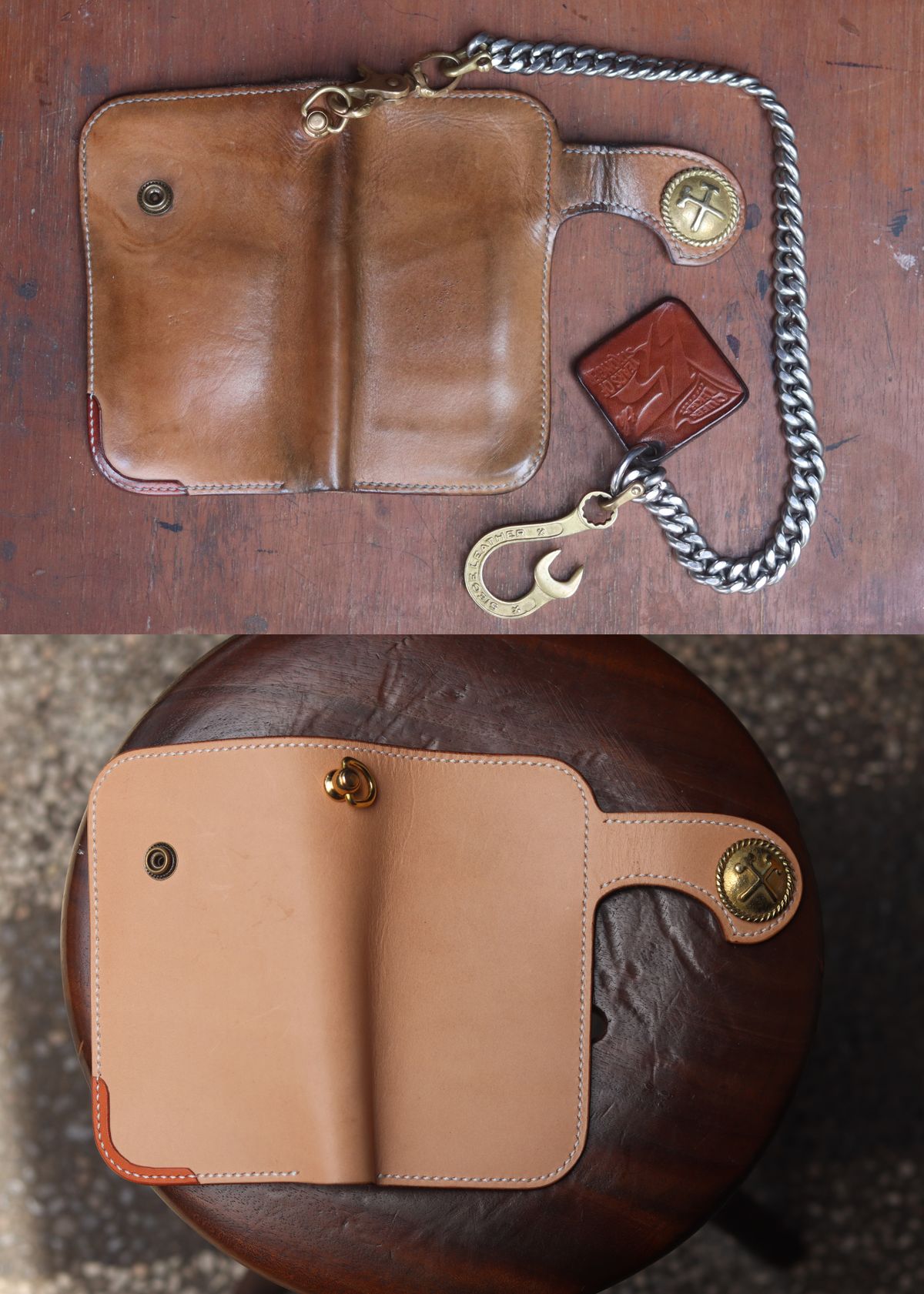 Photo by januardwijuang on April 1, 2026 of the Siege Leather Middle Concho Wallet in Indonesian Natural Veg Tan.
