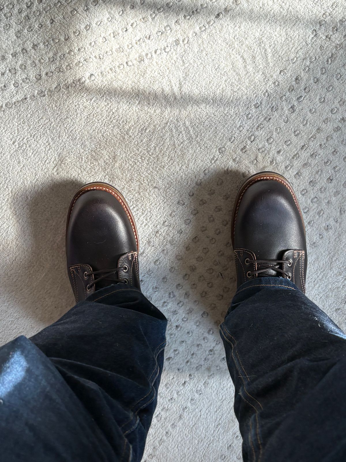 Photo by marens33 on January 23, 2025 of the Truman Upland Boot in Horween Java Waxed Flesh.