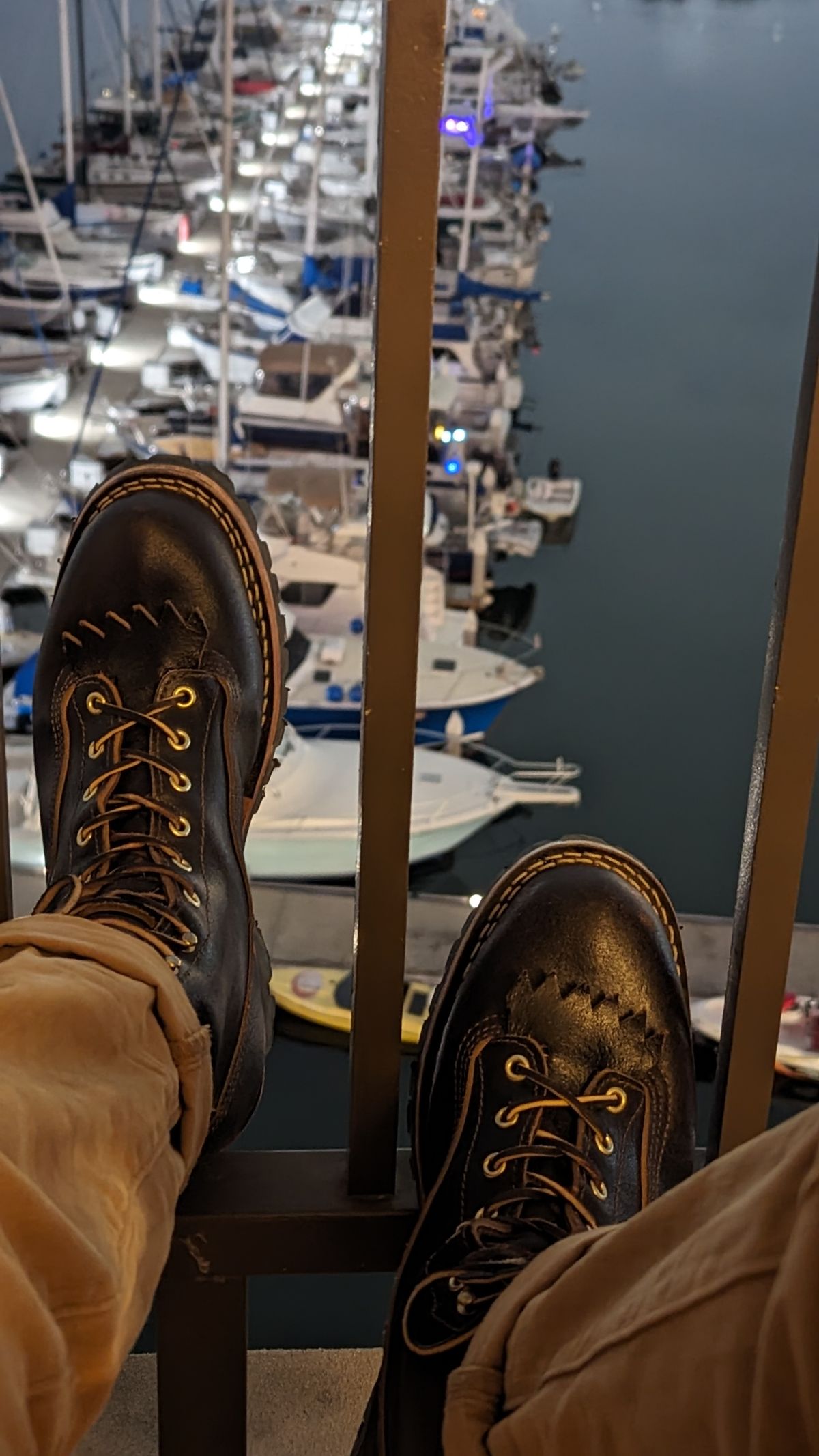 Photo by StinkyWizzleTeets14 on October 26, 2023 of the Nicks Lace to Toe Heritage in Horween Brown Waxed Flesh.