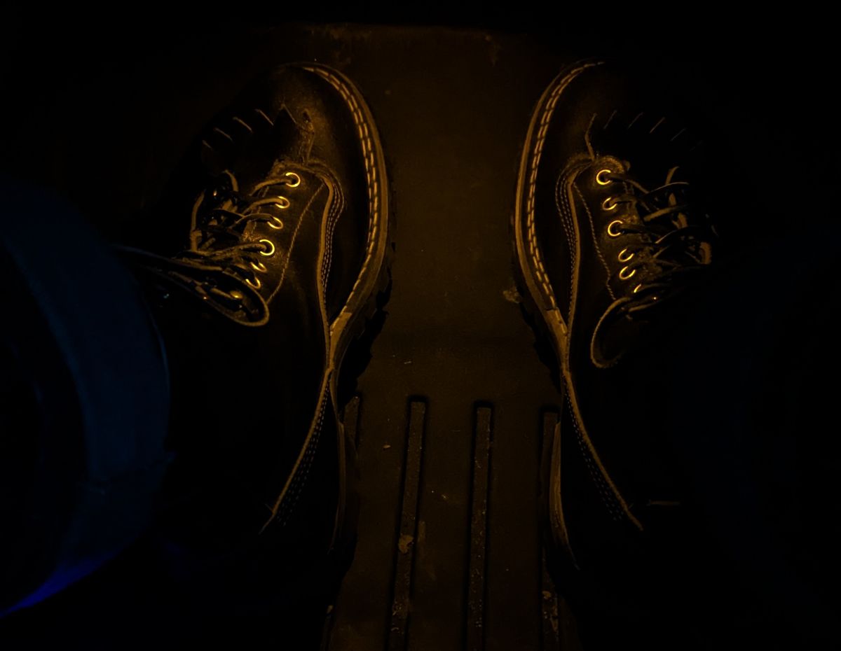 Photo by StinkyWizzleTeets14 on November 18, 2023 of the Nicks Lace to Toe Heritage in Horween Brown Waxed Flesh.