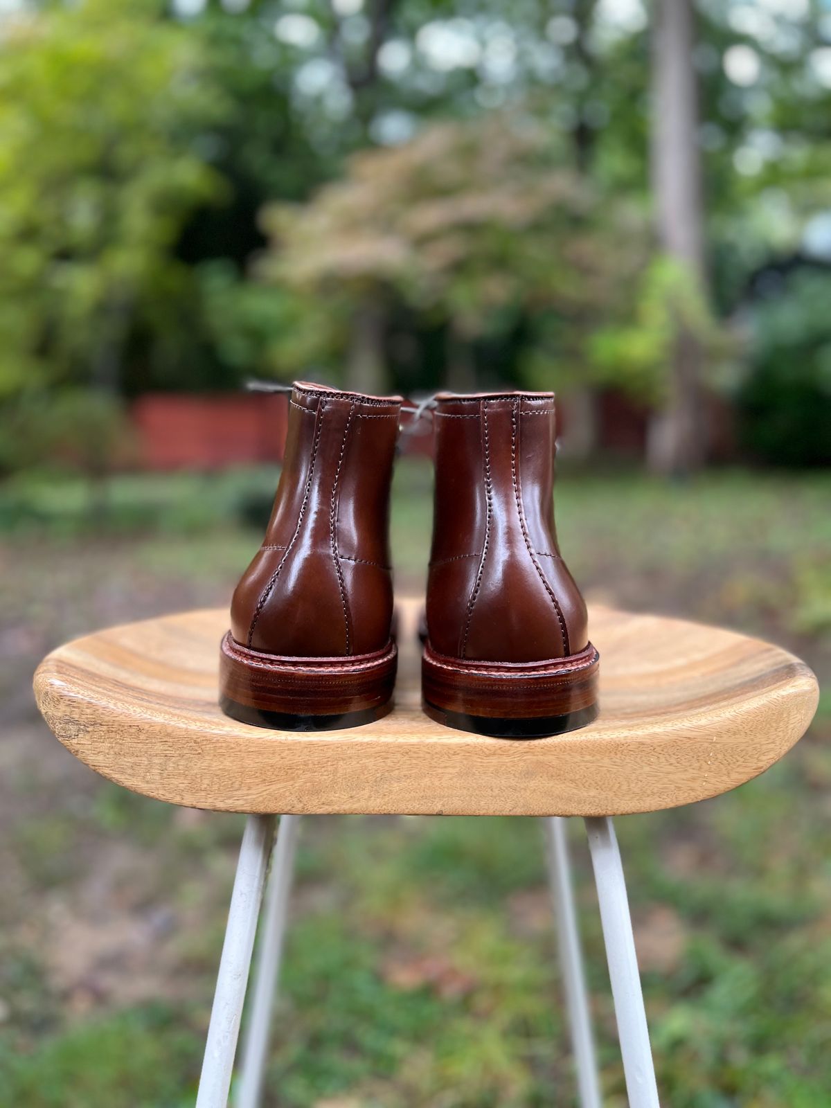 Photo by last.sole on October 5, 2022 of the Alden Perforated Cap Toe Boot in Unlisted Leather.