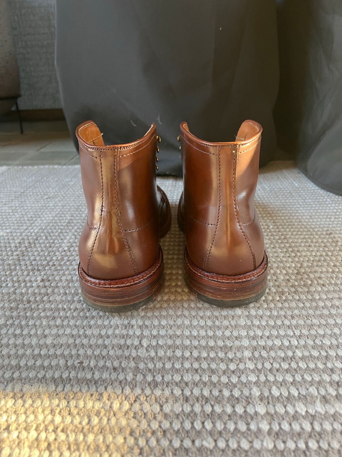 Photo by last.sole on December 1, 2022 of the Alden Perforated Cap Toe Boot in Unlisted Leather.