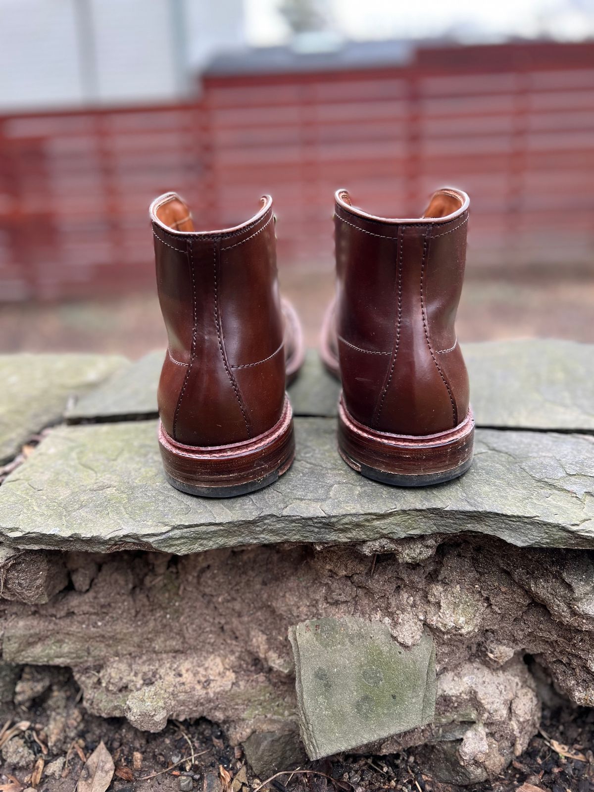Photo by last.sole on February 1, 2023 of the Alden Perforated Cap Toe Boot in Unlisted Leather.
