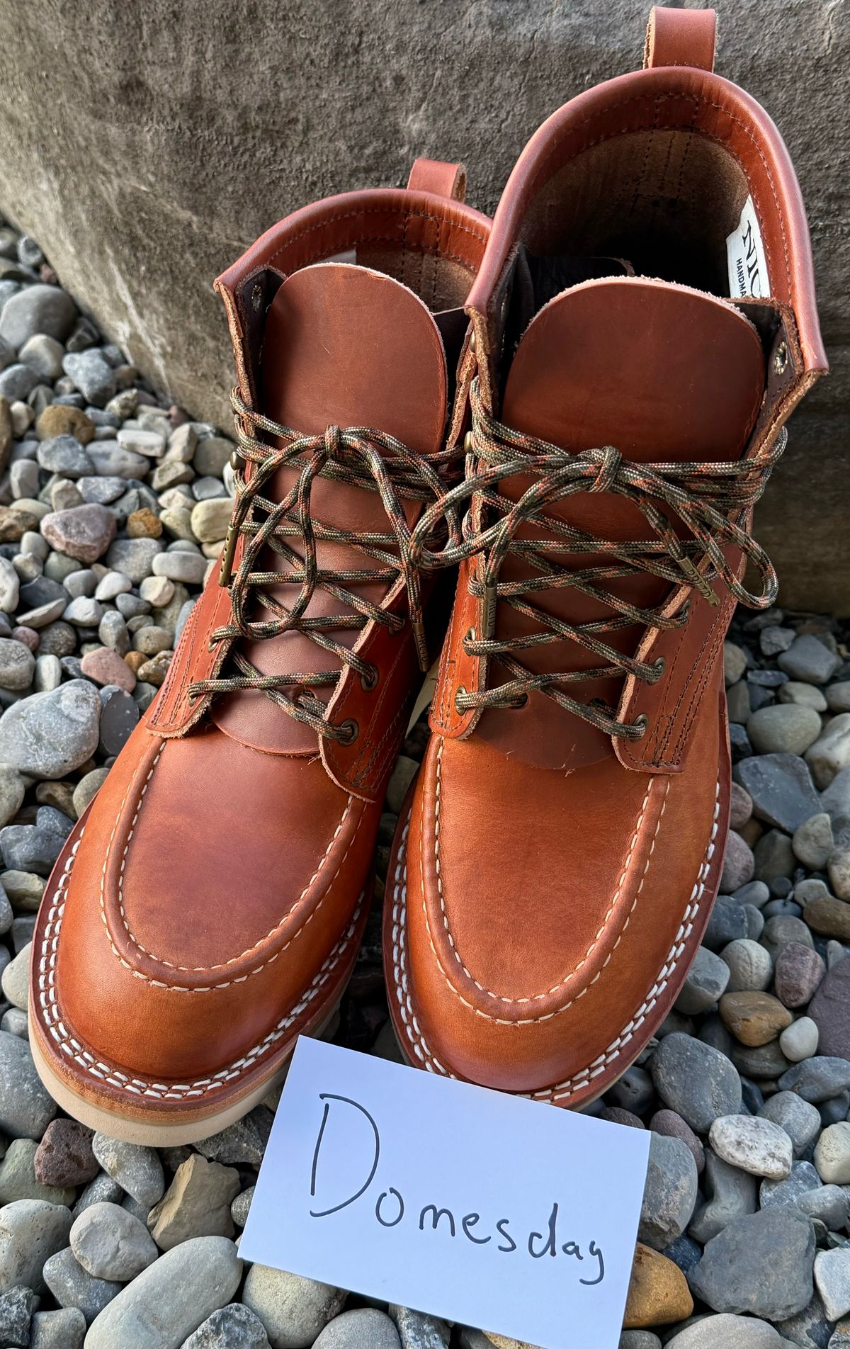 Photo by kkibbey on October 1, 2024 of the Nicks Moc Toe in Wickett & Craig Natural Double Stuffed.