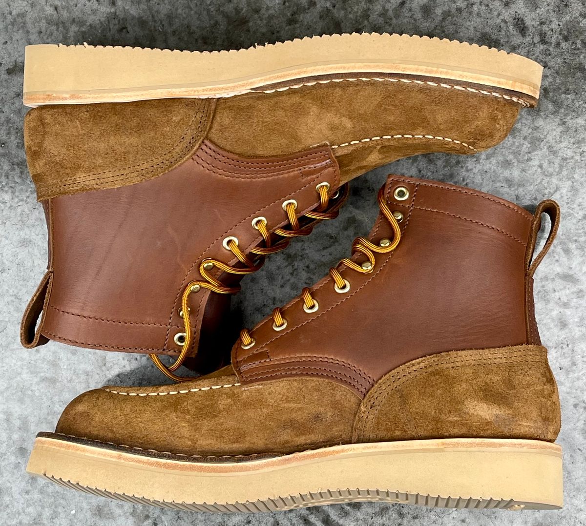 Photo by kkibbey on October 5, 2023 of the Nicks Moc Toe in Seidel 1964 Brown Roughout.