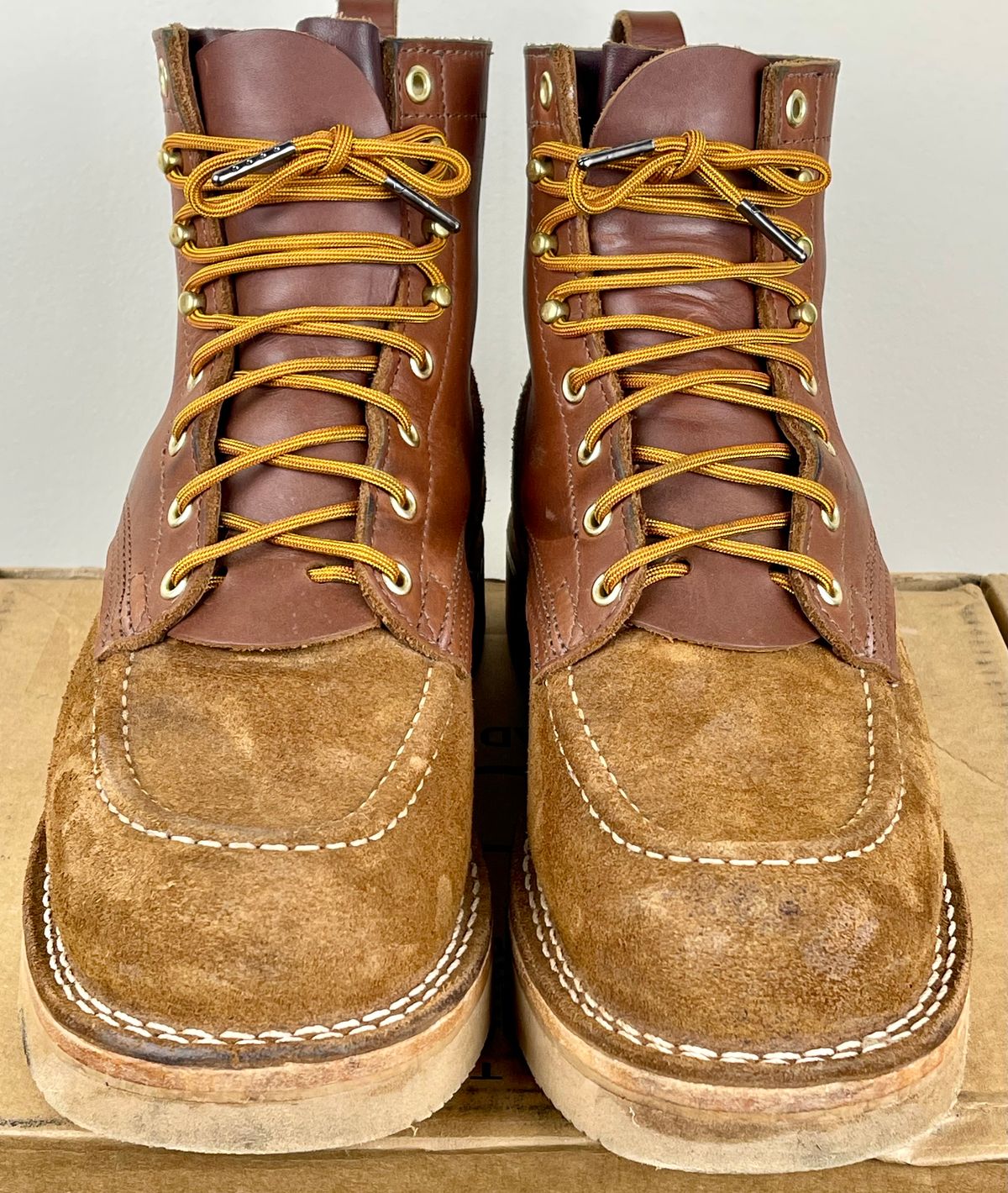 Photo by kkibbey on November 2, 2023 of the Nicks Moc Toe in Seidel 1964 Brown Roughout.