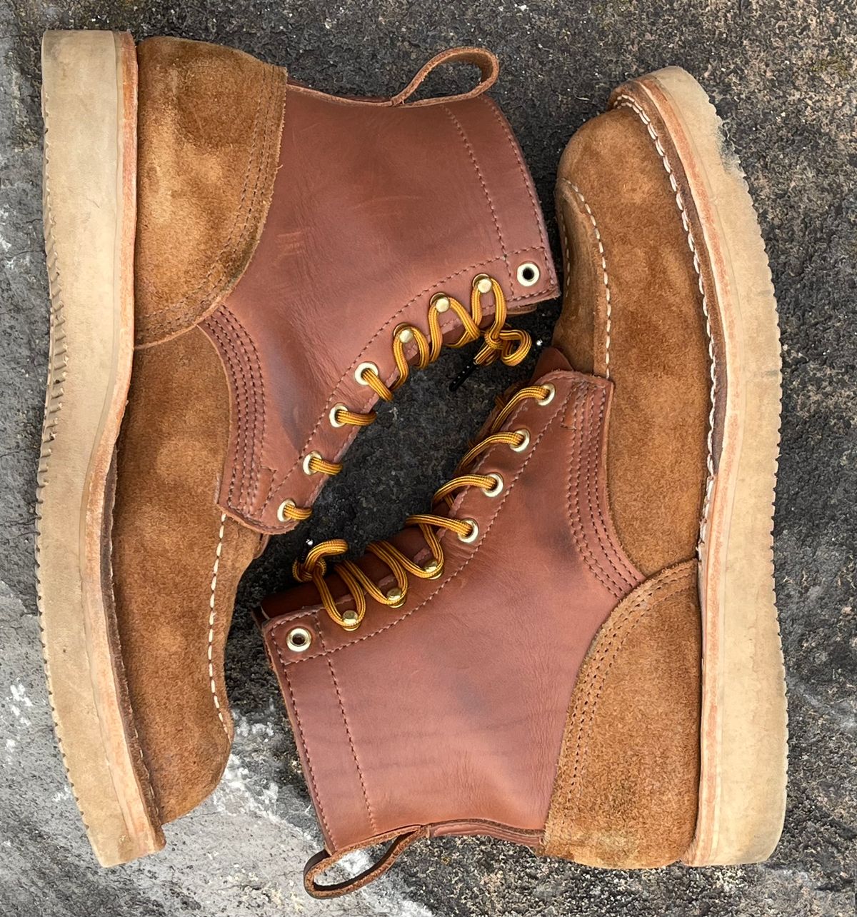 Photo by kkibbey on November 2, 2023 of the Nicks Moc Toe in Seidel 1964 Brown Roughout.