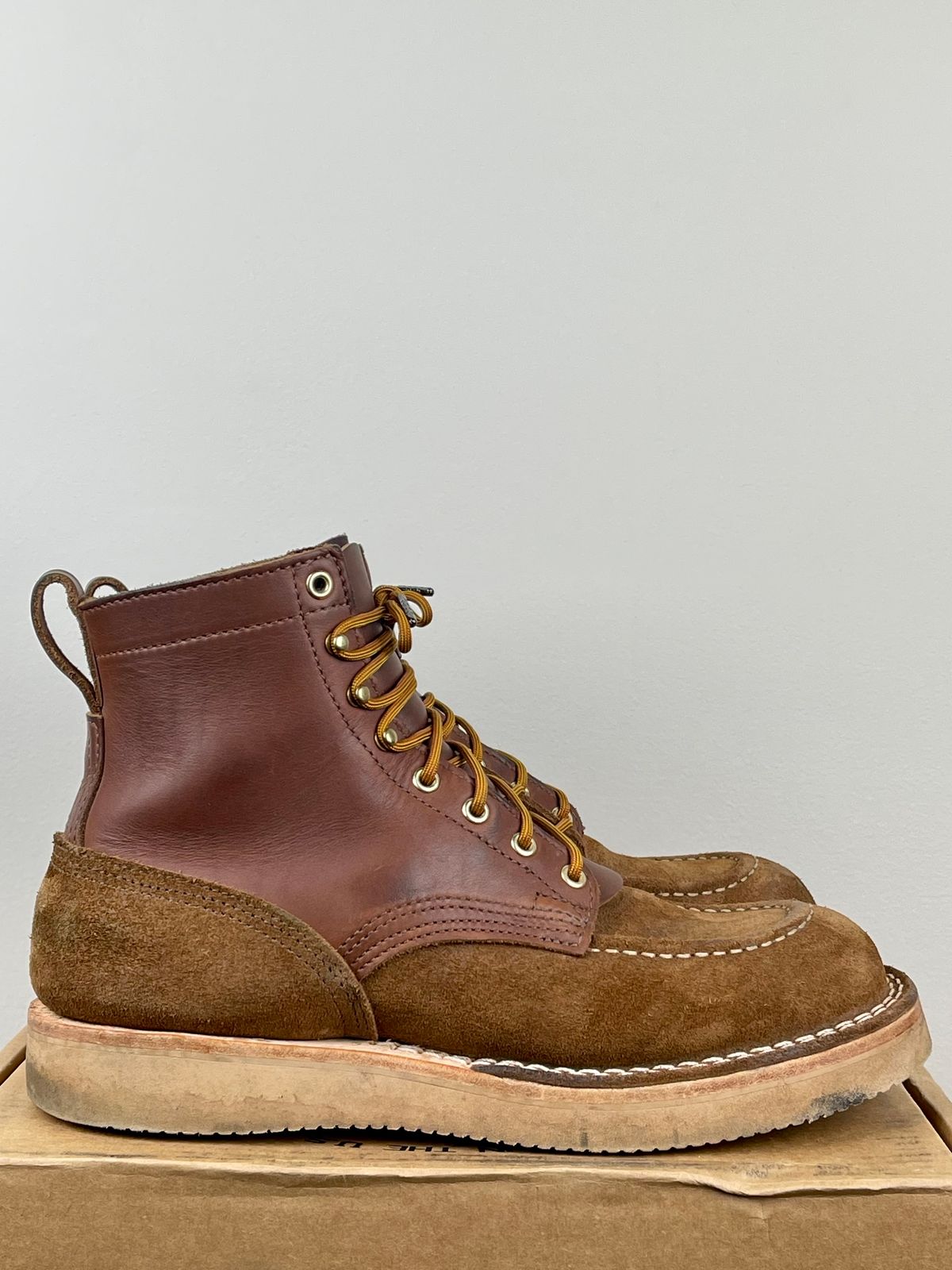 Photo by kkibbey on November 2, 2023 of the Nicks Moc Toe in Seidel 1964 Brown Roughout.