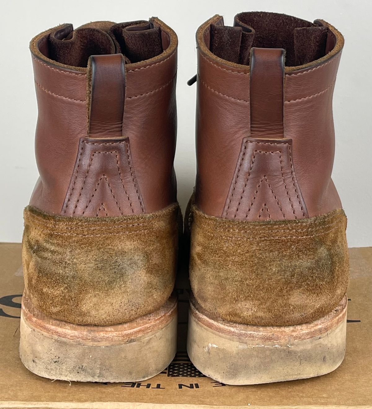 Photo by kkibbey on December 3, 2023 of the Nicks Moc Toe in Seidel 1964 Brown Roughout.
