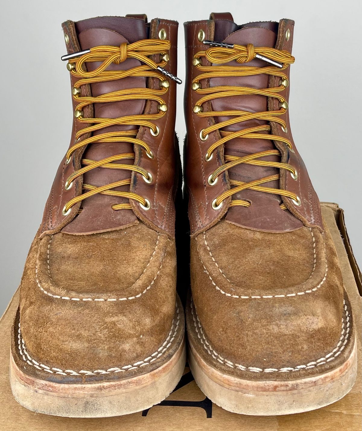 Photo by kkibbey on December 3, 2023 of the Nicks Moc Toe in Seidel 1964 Brown Roughout.