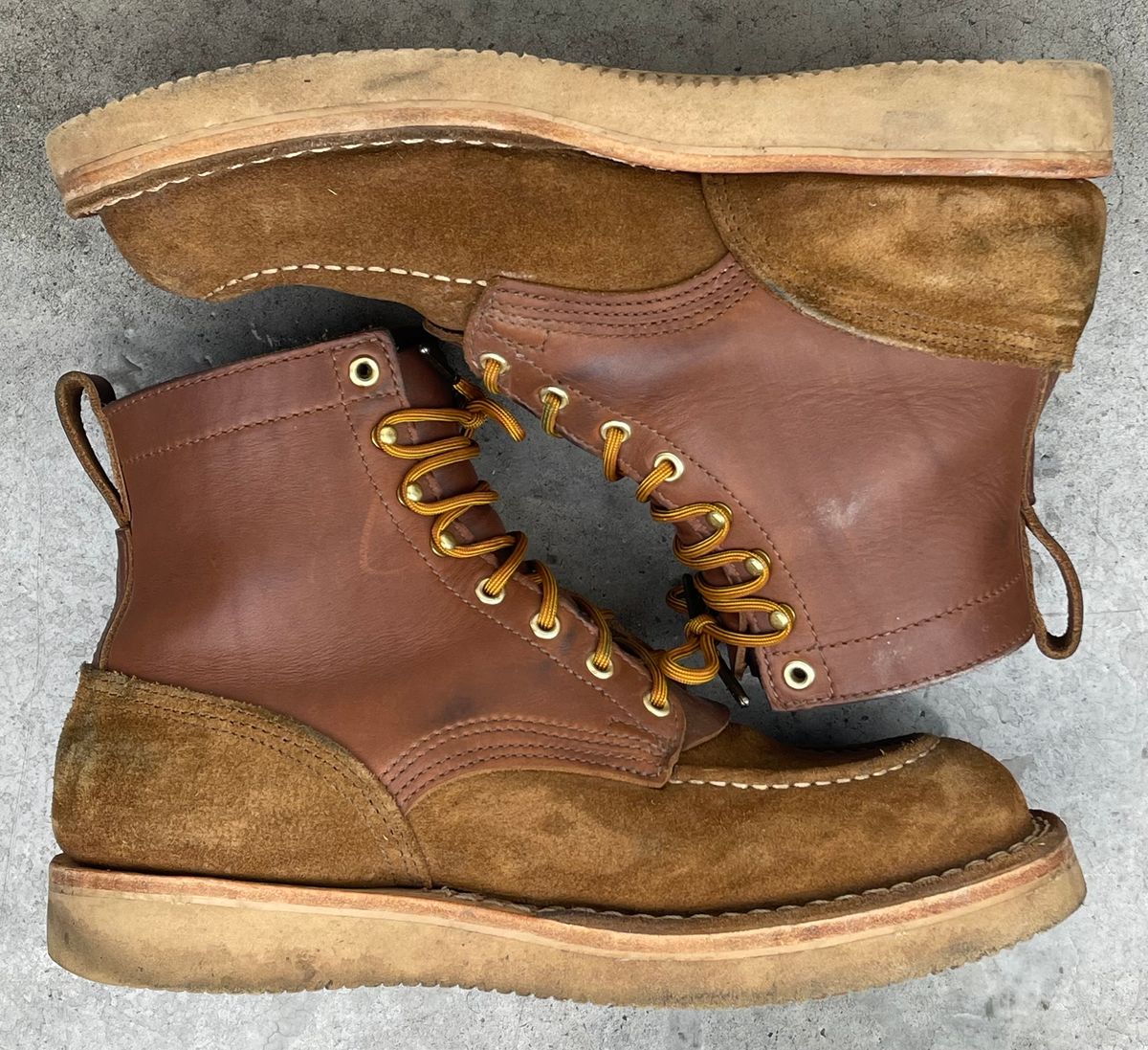 Photo by kkibbey on December 3, 2023 of the Nicks Moc Toe in Seidel 1964 Brown Roughout.