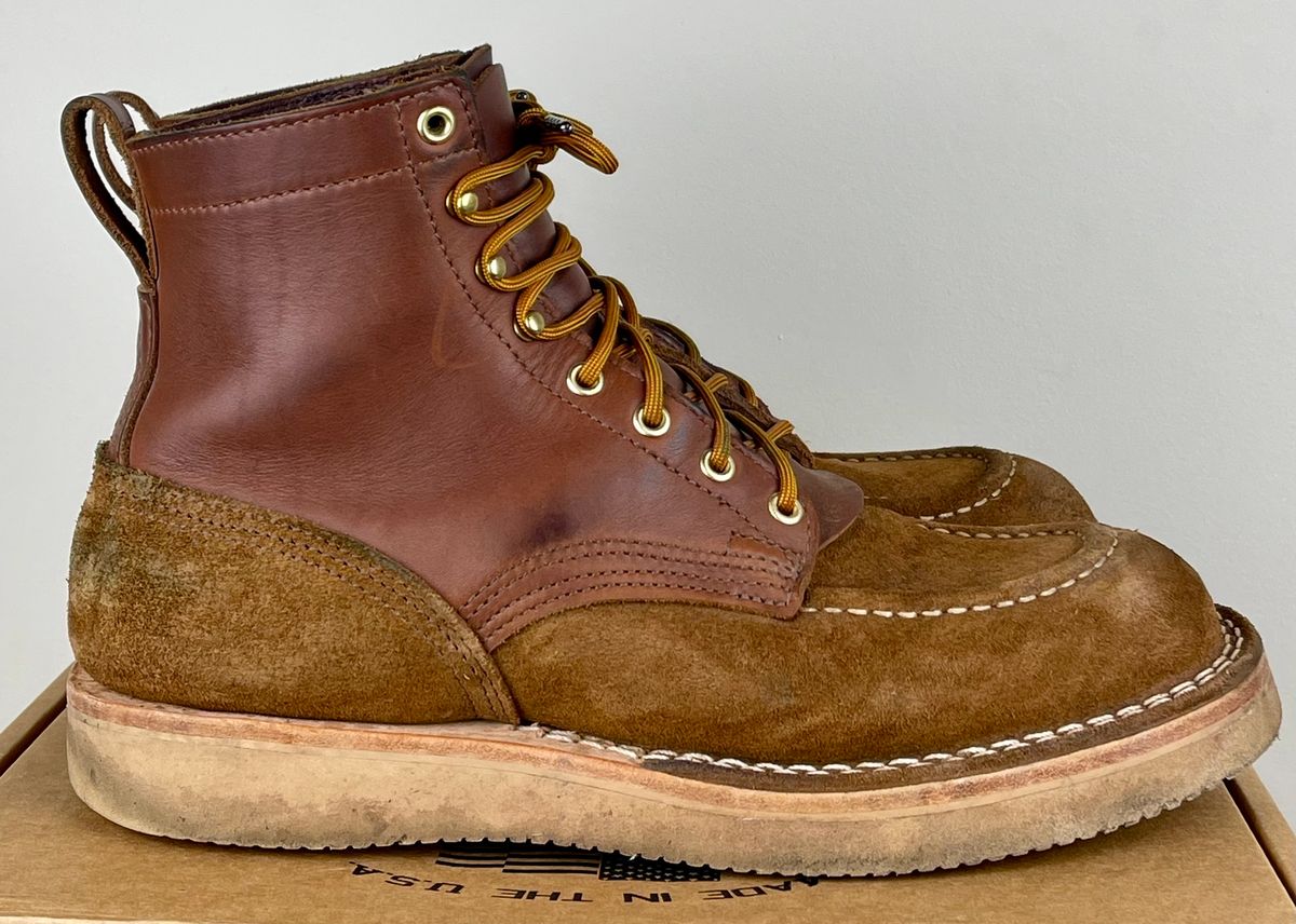 Photo by kkibbey on December 3, 2023 of the Nicks Moc Toe in Seidel 1964 Brown Roughout.