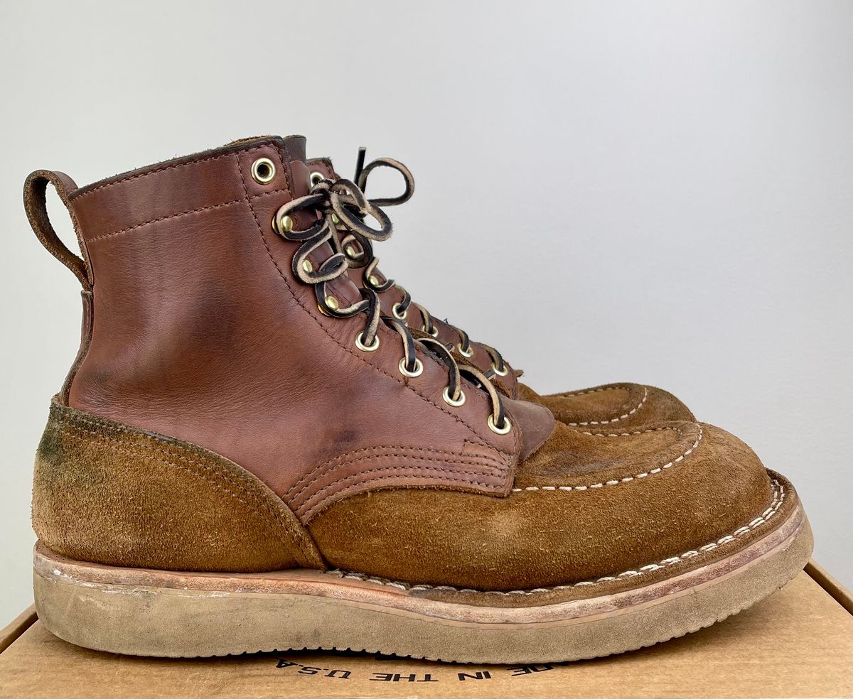 Photo by kkibbey on March 4, 2024 of the Nicks Moc Toe in Seidel 1964 Brown Roughout.