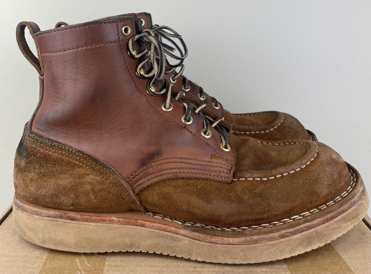 Photo by kkibbey on April 1, 2024 of the Nicks Moc Toe in Seidel 1964 Brown Roughout.