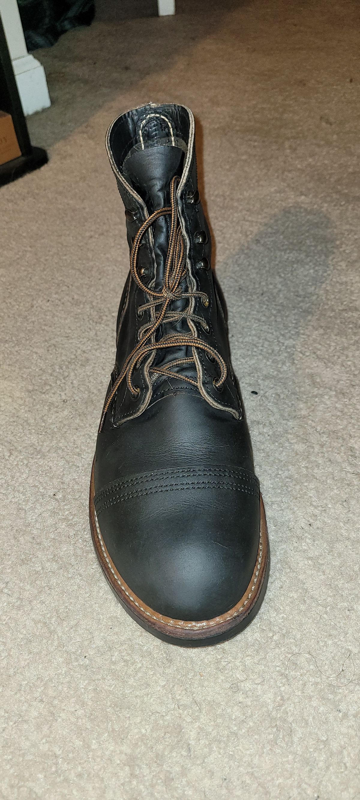Photo by Omega on January 4, 2024 of the Red Wing Iron Ranger in S.B. Foot Charcoal Rough and Tough.