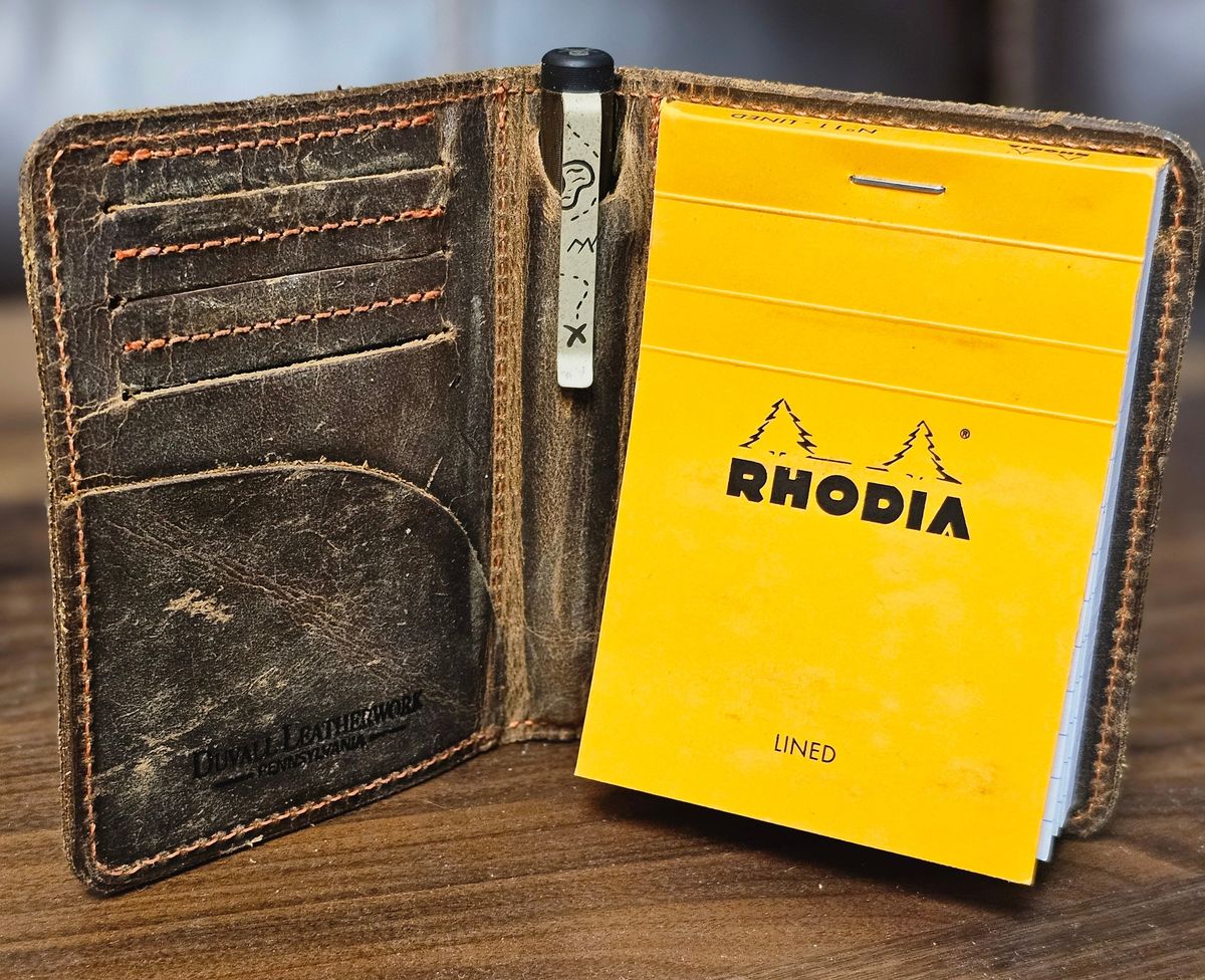 Photo by Mechanical_J on January 5, 2025 of the Duvall Leatherwork Notebook Wallet in Vintage Brown.