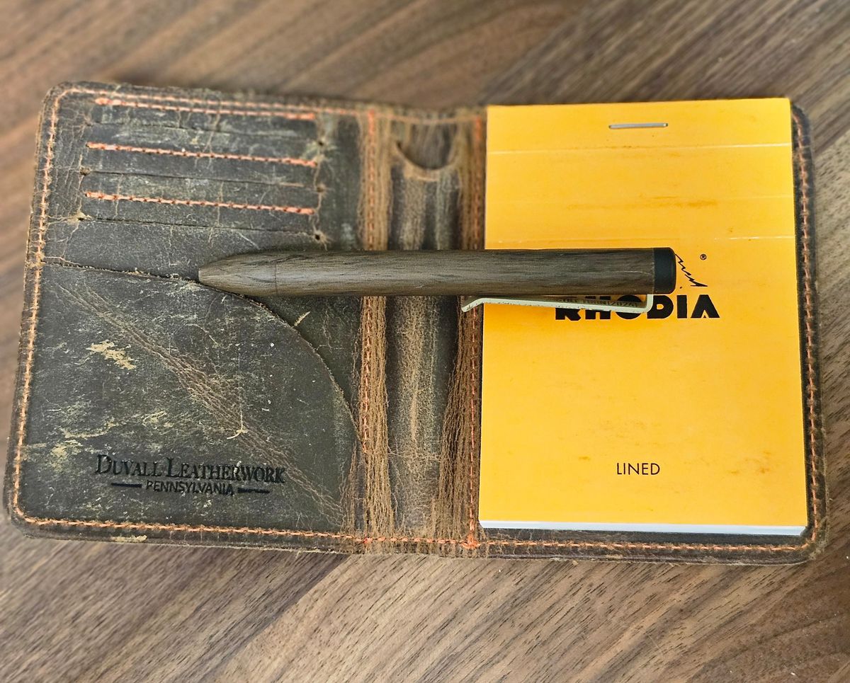 Photo by Mechanical_J on January 5, 2025 of the Duvall Leatherwork Notebook Wallet in Vintage Brown.