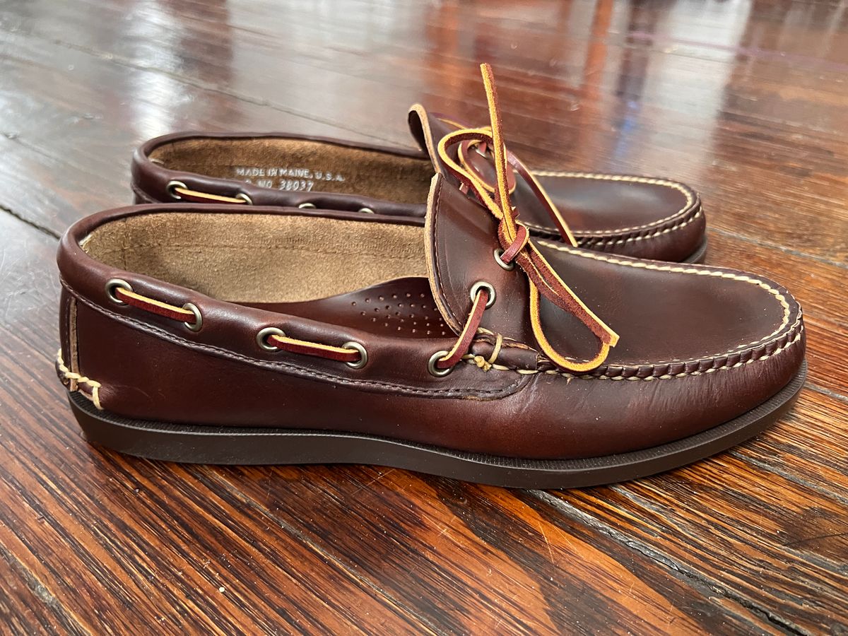 Photo by soistmann on February 23, 2026 of the Rancourt & Co. Gilman Camp Moc in Horween Dark Brown Chromepak.