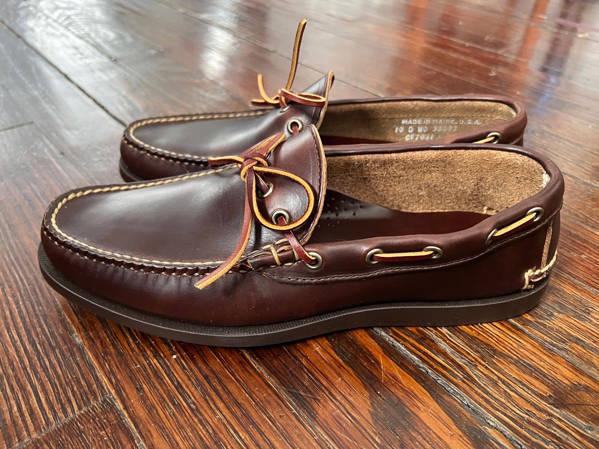 Photo by soistmann on February 23, 2026 of the Rancourt & Co. Gilman Camp Moc in Horween Dark Brown Chromepak.