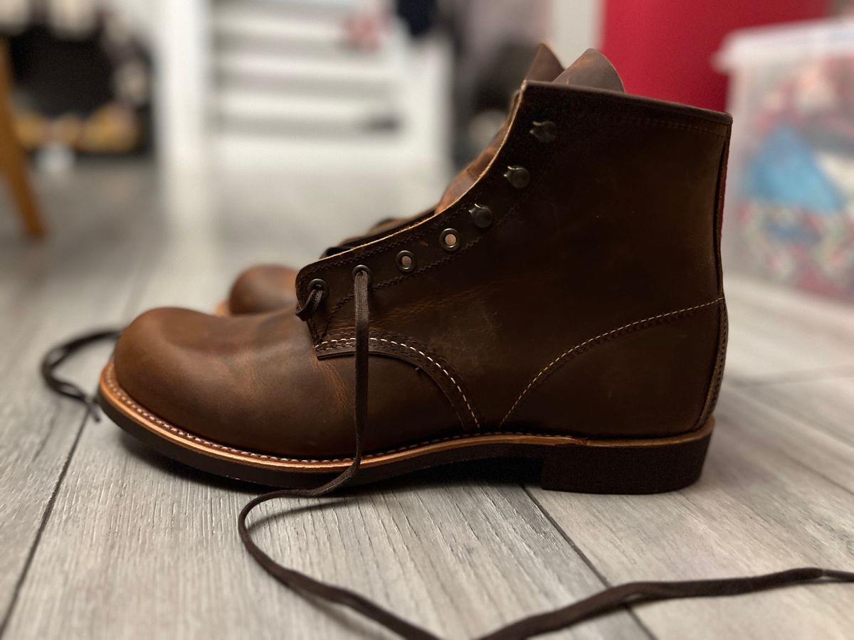 Photo by soistmann on December 22, 2023 of the Red Wing Blacksmith in S.B. Foot Copper Rough and Tough.