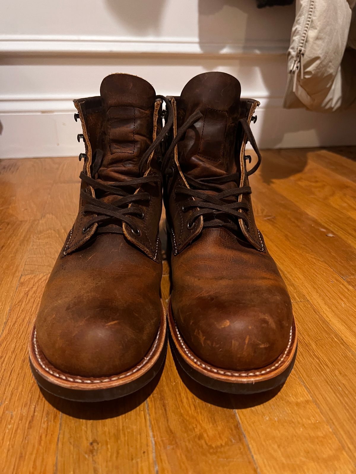 Photo by soistmann on April 11, 2024 of the Red Wing Blacksmith in S.B. Foot Copper Rough and Tough.