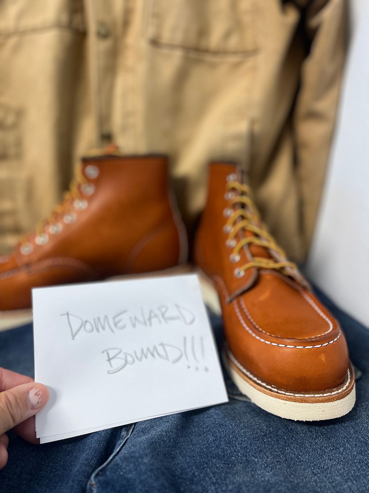 Photo by markiwang on October 3, 2023 of the Red Wing 8-Inch Classic Moc in S.B. Foot Oro Legacy.