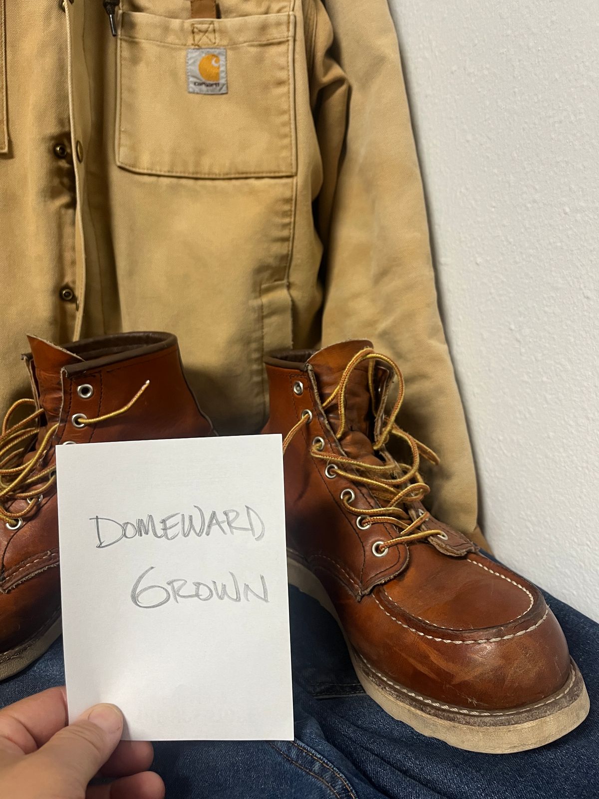 Photo by markiwang on November 3, 2023 of the Red Wing 8-Inch Classic Moc in S.B. Foot Oro Legacy.