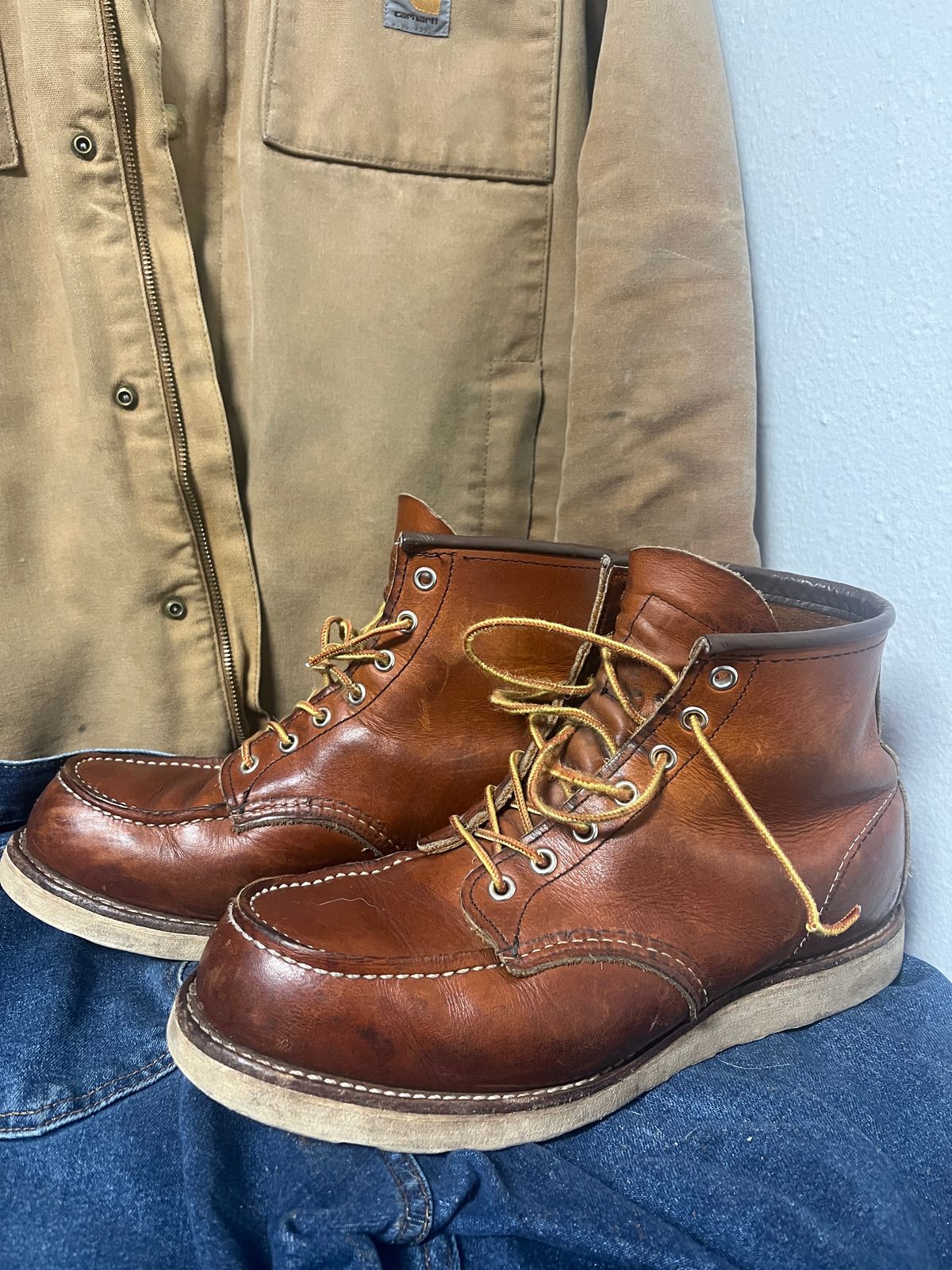 Photo by markiwang on February 2, 2024 of the Red Wing 8-Inch Classic Moc in S.B. Foot Oro Legacy.