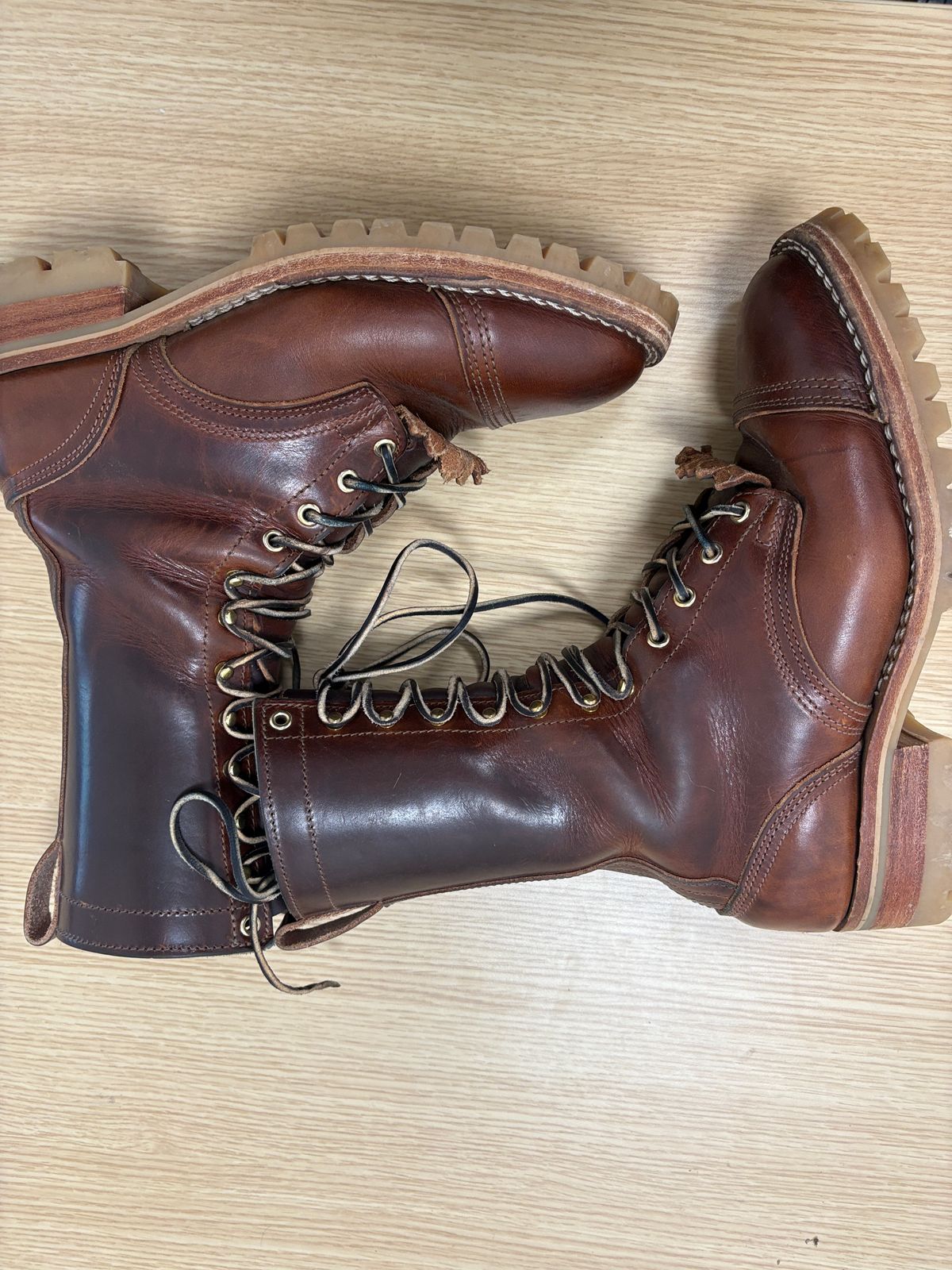 Photo by drunkishly on November 2, 2025 of the Nicks X Parkhurst V3 in Wickett & Craig Buck Brown Double Stuffed.