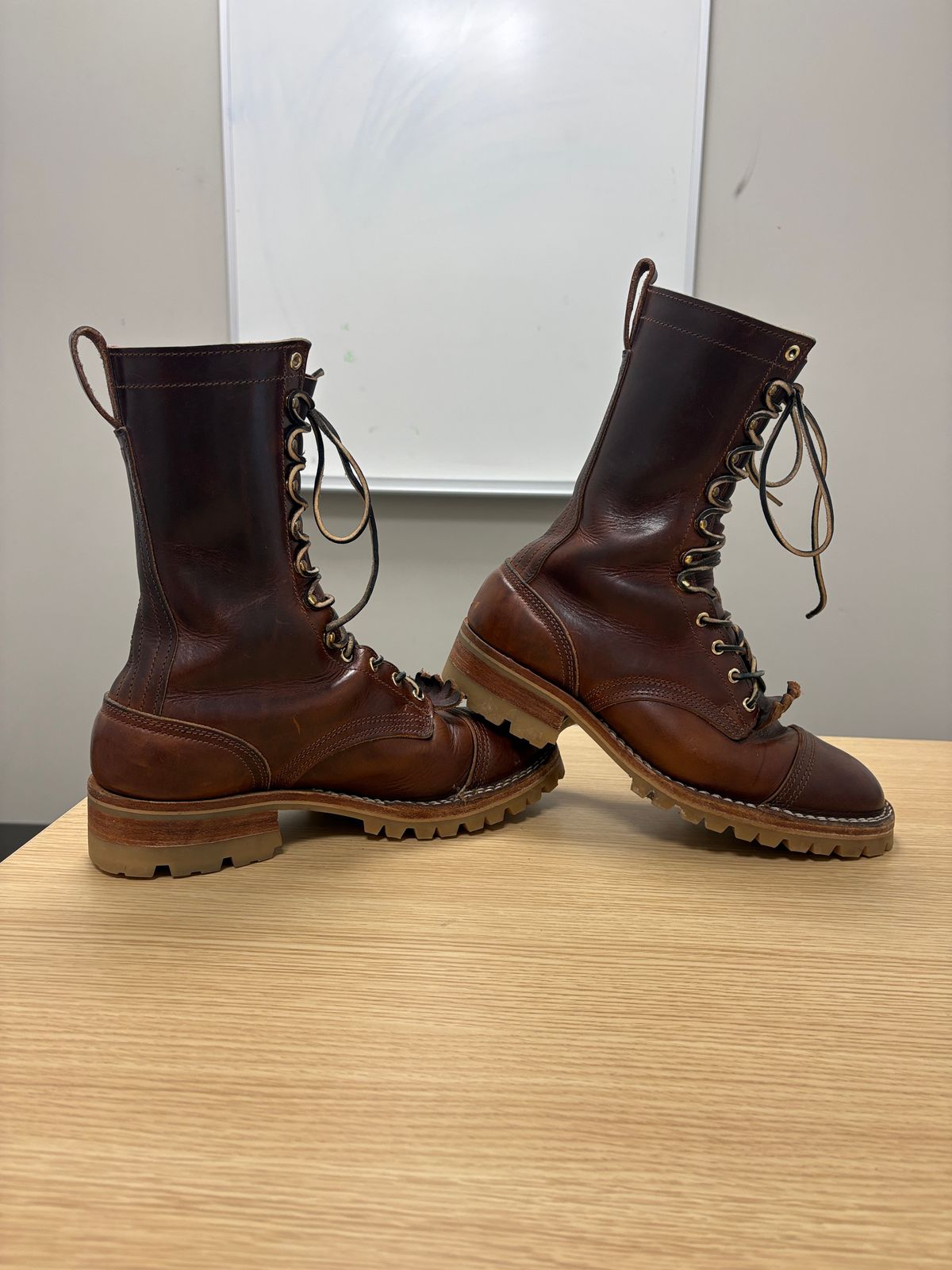 Photo by drunkishly on November 2, 2025 of the Nicks X Parkhurst V3 in Wickett & Craig Buck Brown Double Stuffed.