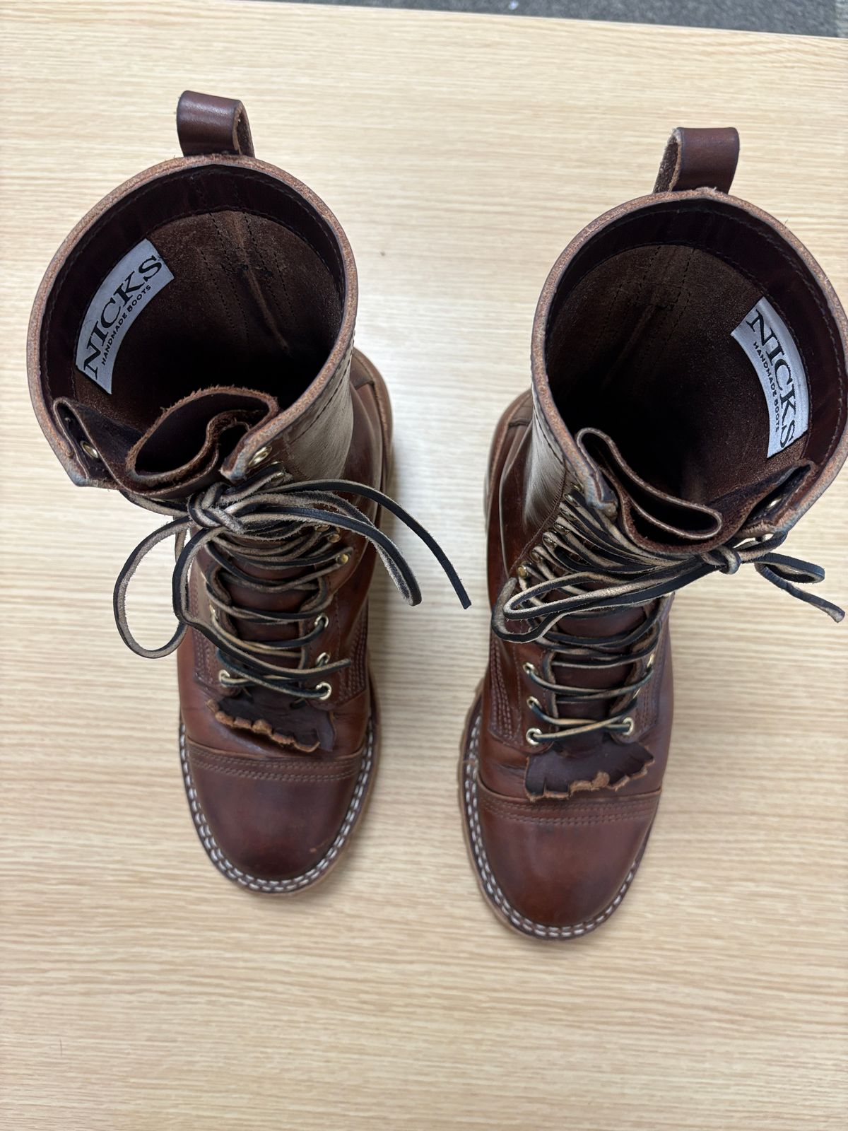 Photo by drunkishly on November 2, 2025 of the Nicks X Parkhurst V3 in Wickett & Craig Buck Brown Double Stuffed.