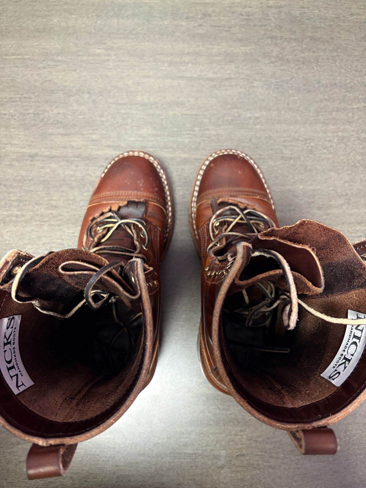 Photo by drunkishly on December 3, 2025 of the Nicks X Parkhurst V3 in Wickett & Craig Buck Brown Double Stuffed.