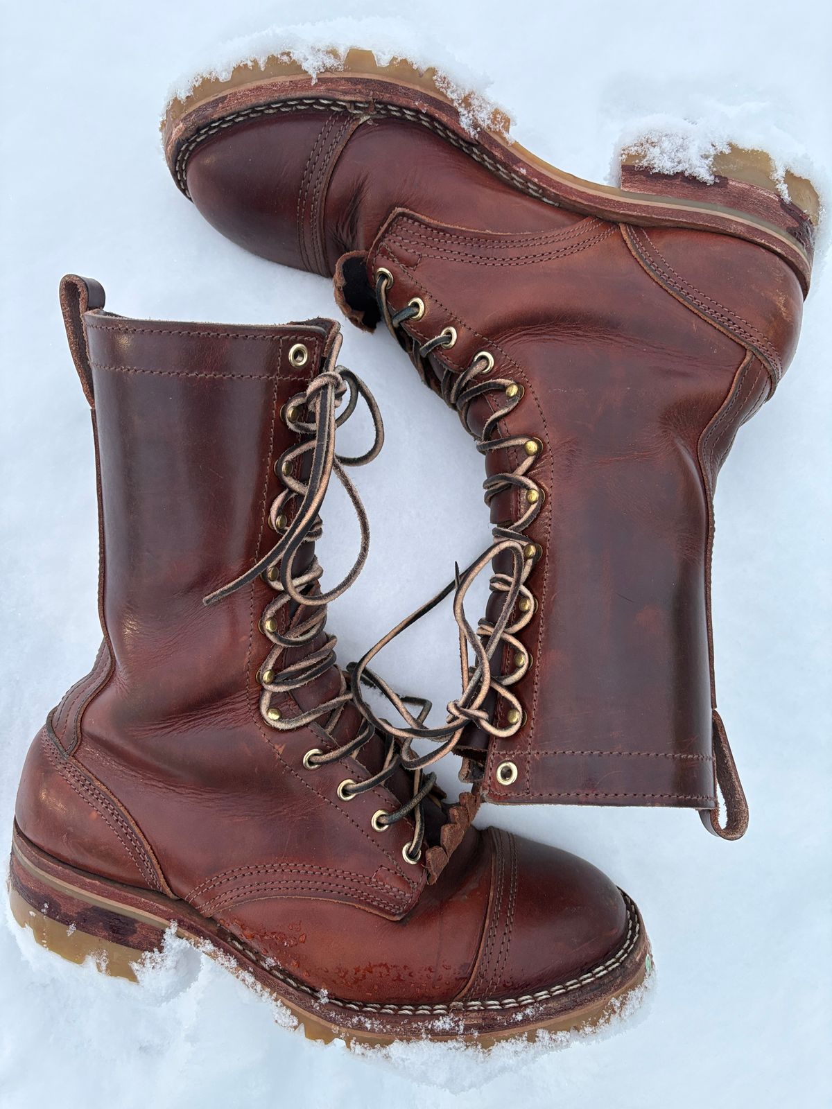 Photo by drunkishly on January 3, 2026 of the Nicks X Parkhurst V3 in Wickett & Craig Buck Brown Double Stuffed.