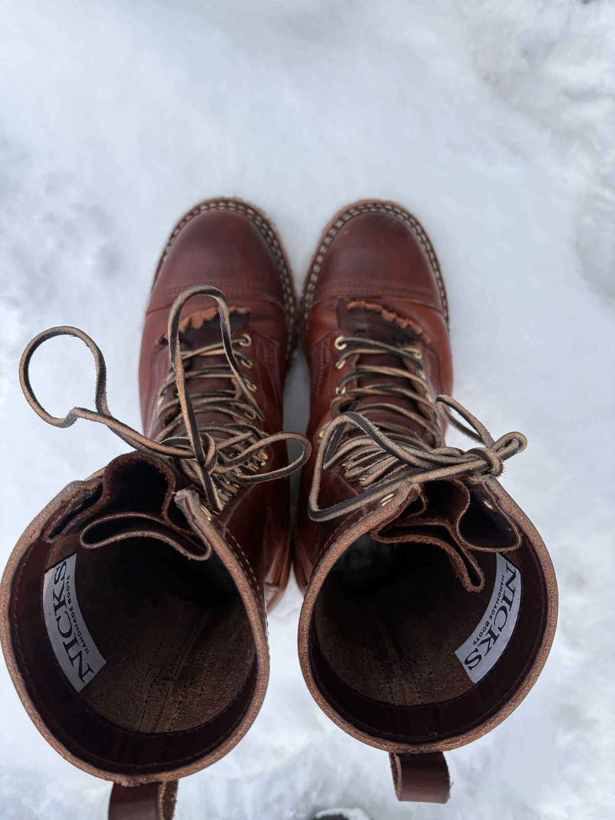 Photo by drunkishly on January 3, 2026 of the Nicks X Parkhurst V3 in Wickett & Craig Buck Brown Double Stuffed.