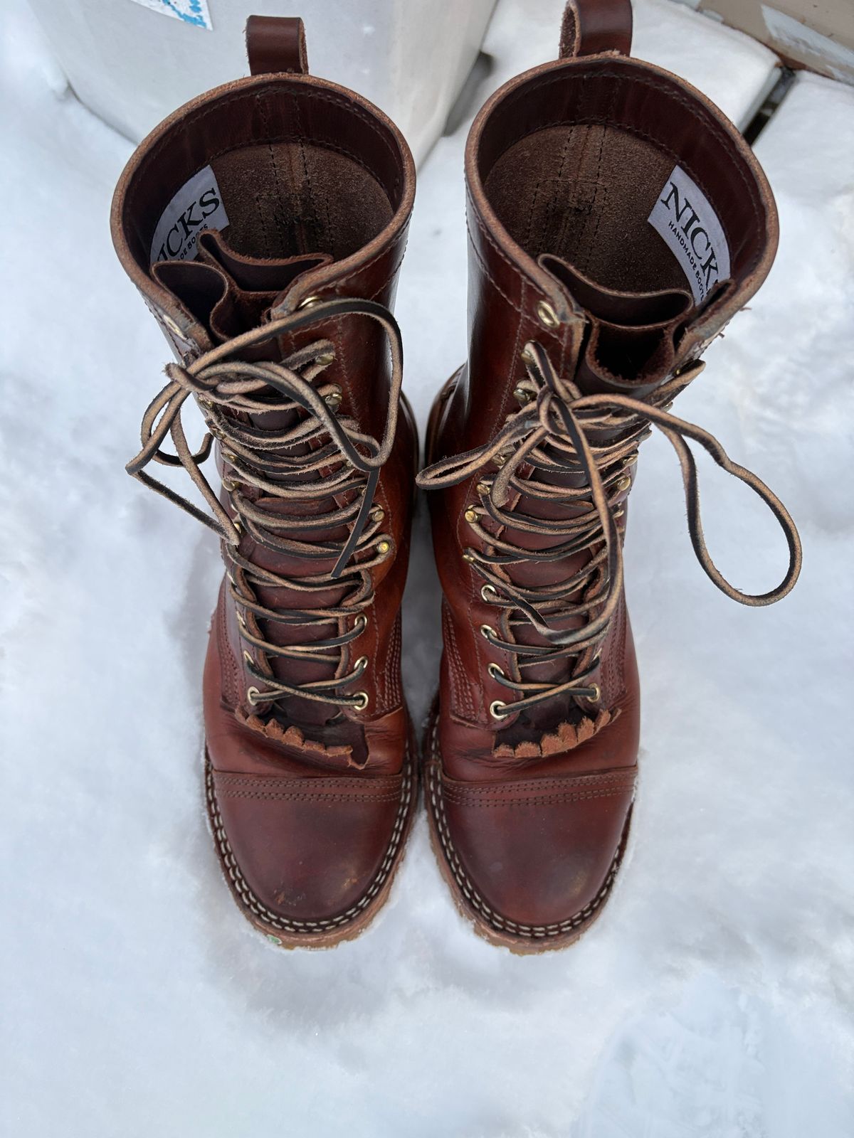 Photo by drunkishly on January 3, 2026 of the Nicks X Parkhurst V3 in Wickett & Craig Buck Brown Double Stuffed.