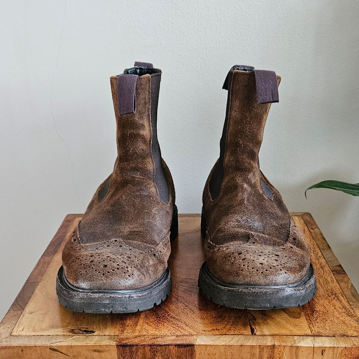 Photo by kudusole on January 3, 2024 of the Tricker's Henry Country Dealer Boot in C.F. Stead Snuff Waxed Suede.