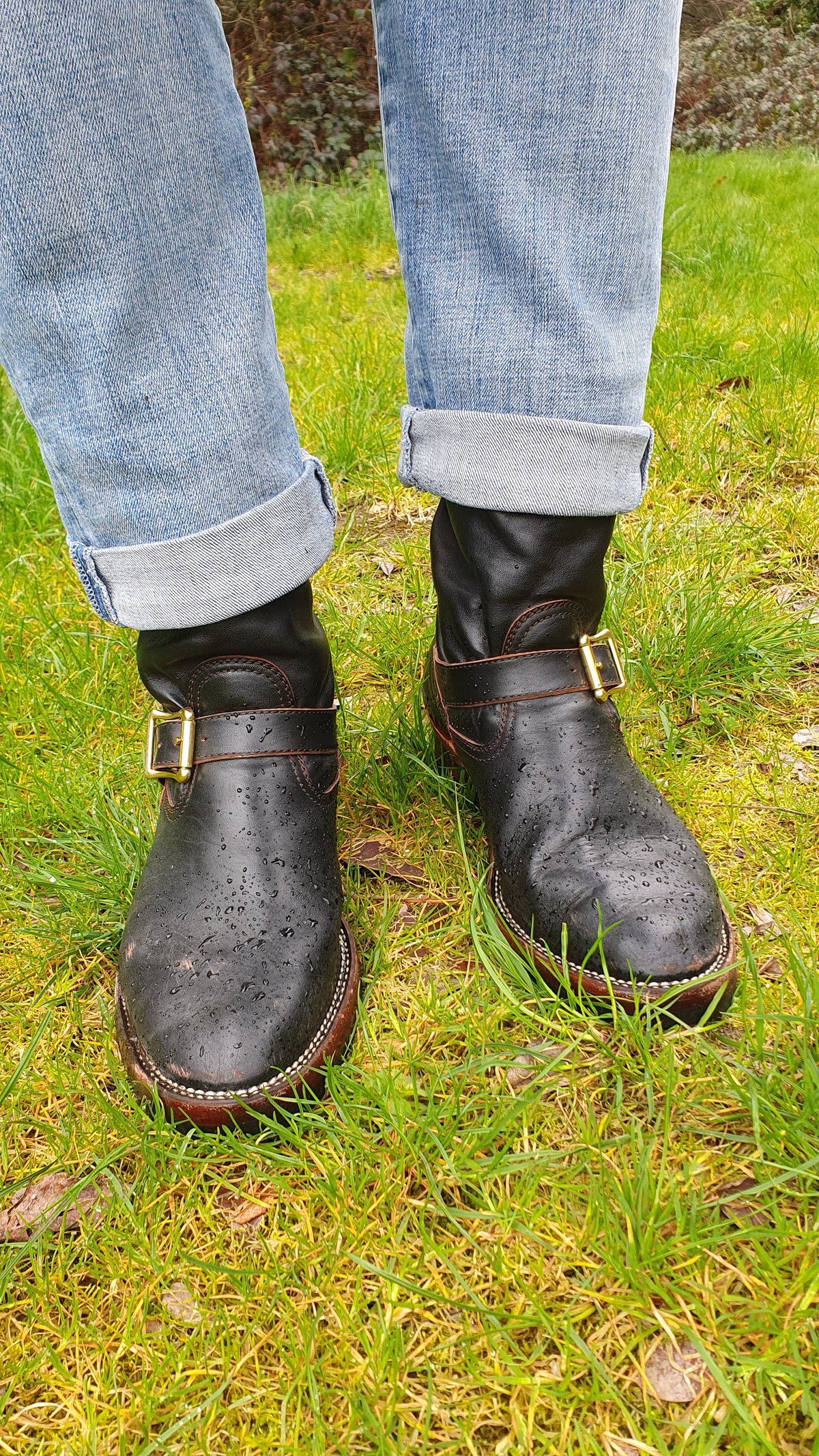 Photo by kudusole on April 1, 2023 of the Benzein The Keeper Engineer Boot in Shinki Black Latigo Teacore Horsehide.