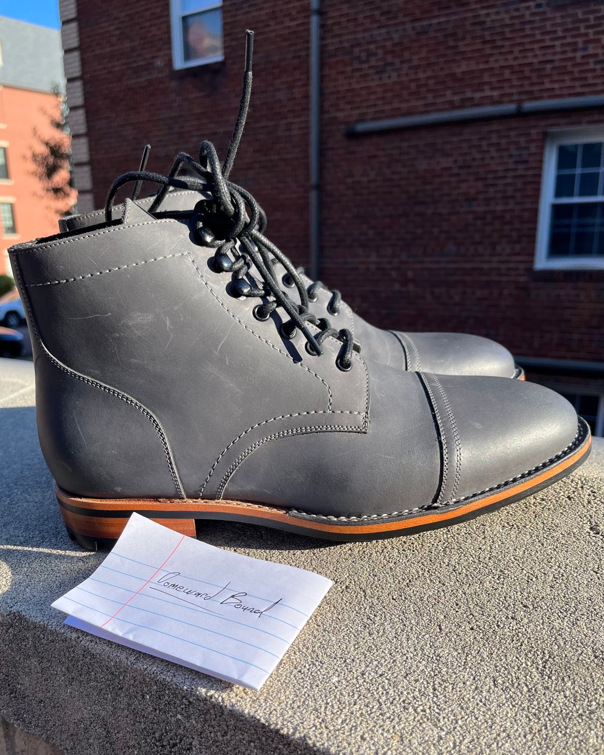 Photo by leviathan on October 1, 2023 of the Blkbrd Shoemaker Luchador Service Boot in Unknown Leather.